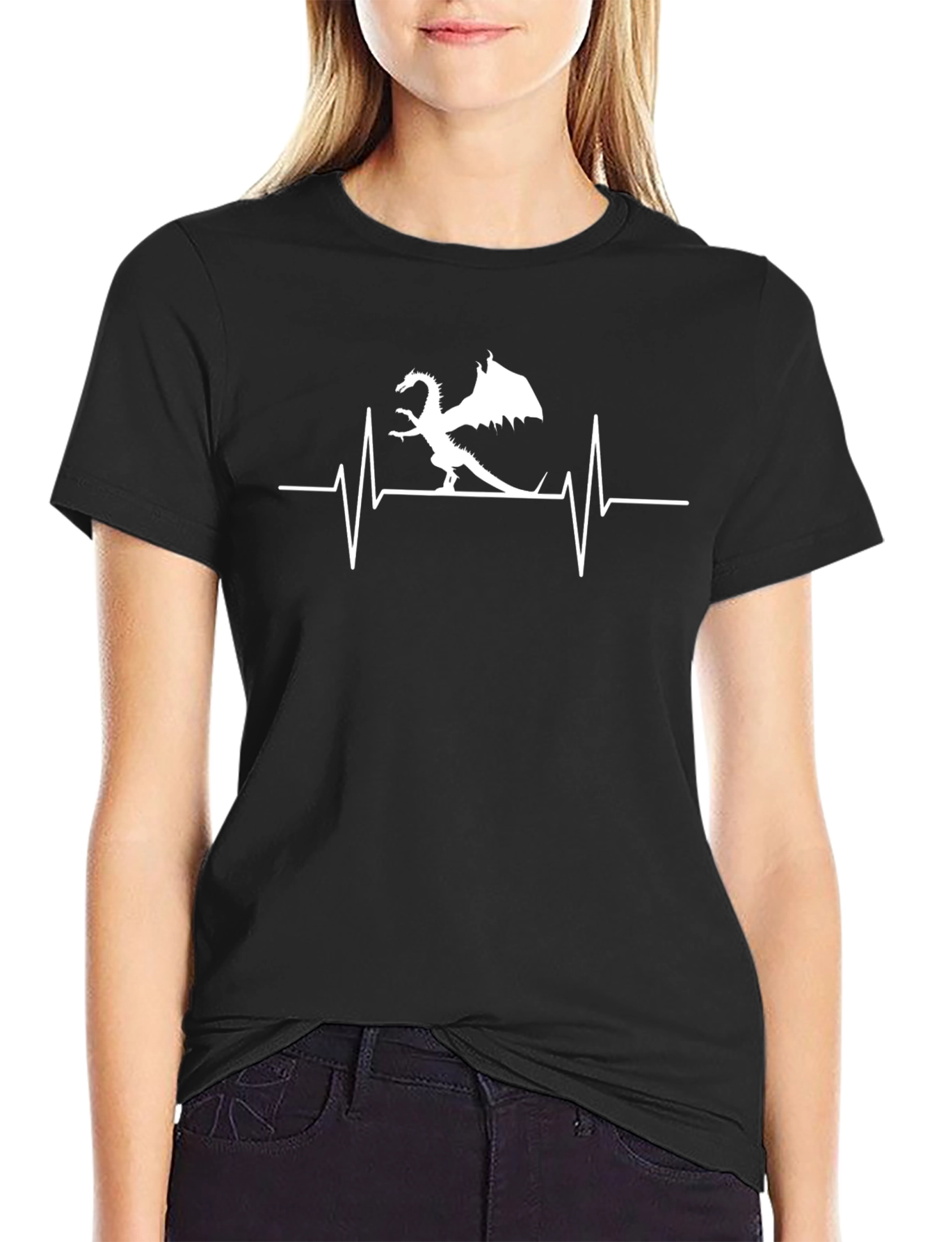 Dragon Heartbeat Graphic Tee - Black T-Shirt
