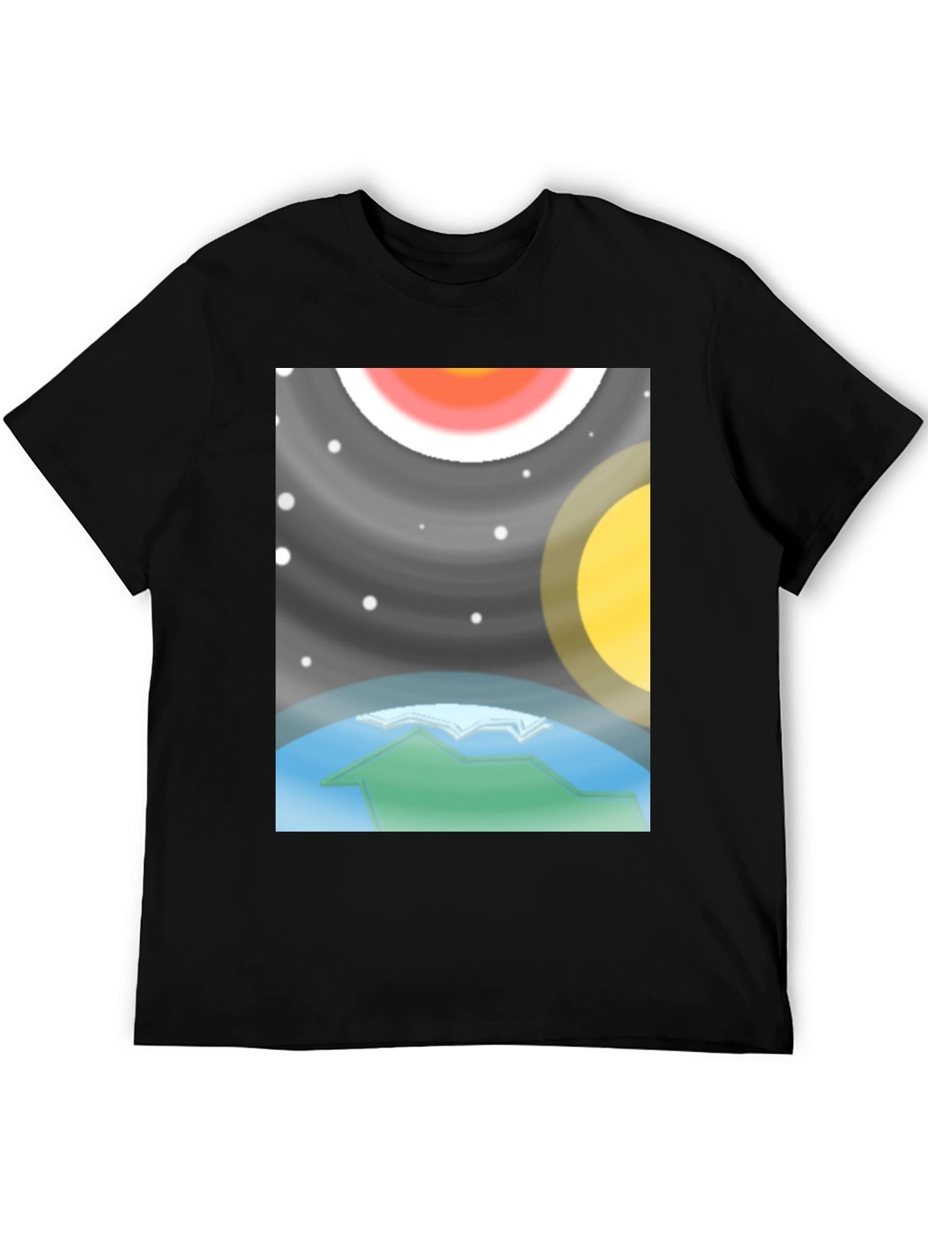 Planetary Graphic Tee - Black Cotton Comfort