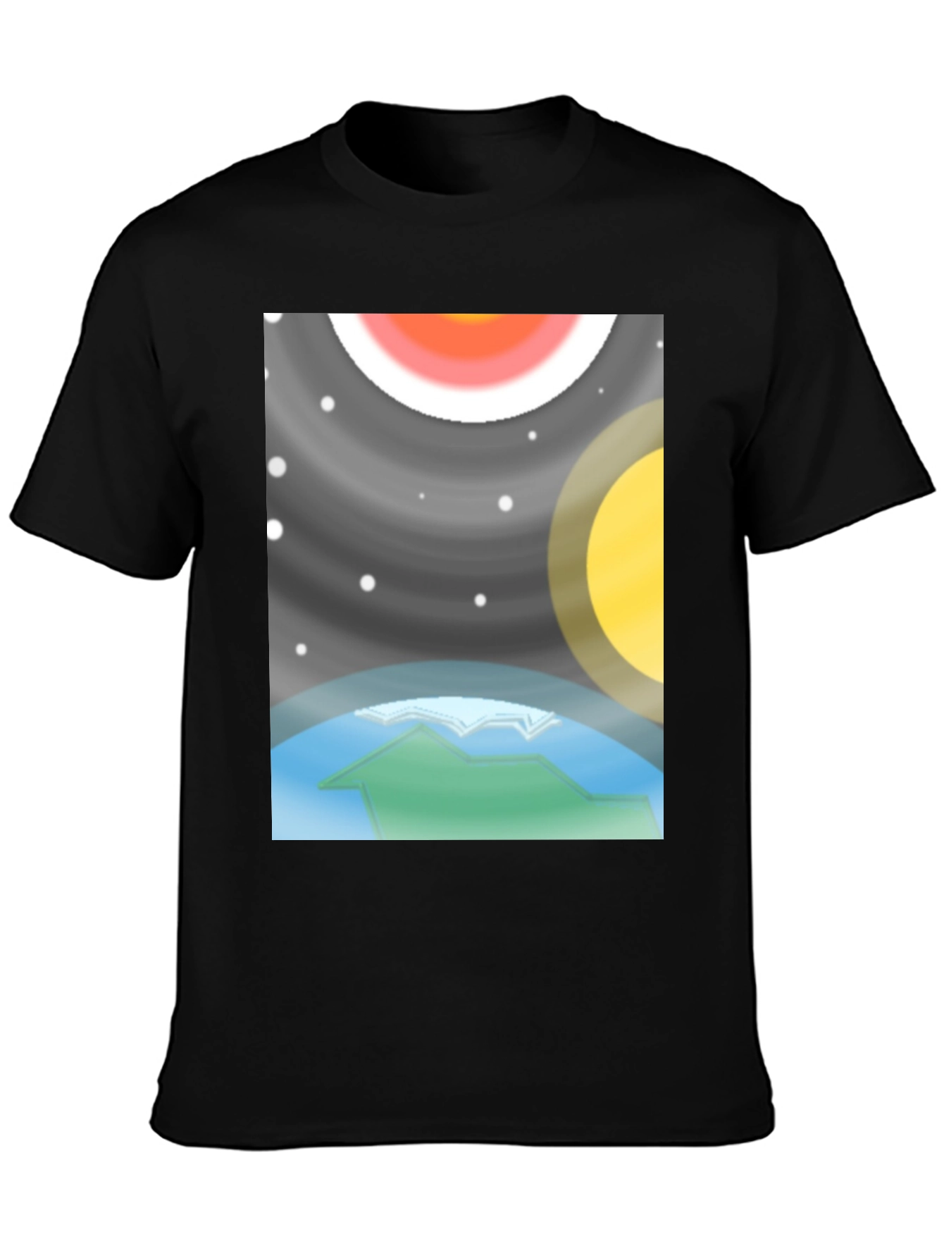 Planetary Graphic Tee - Black Cotton Comfort