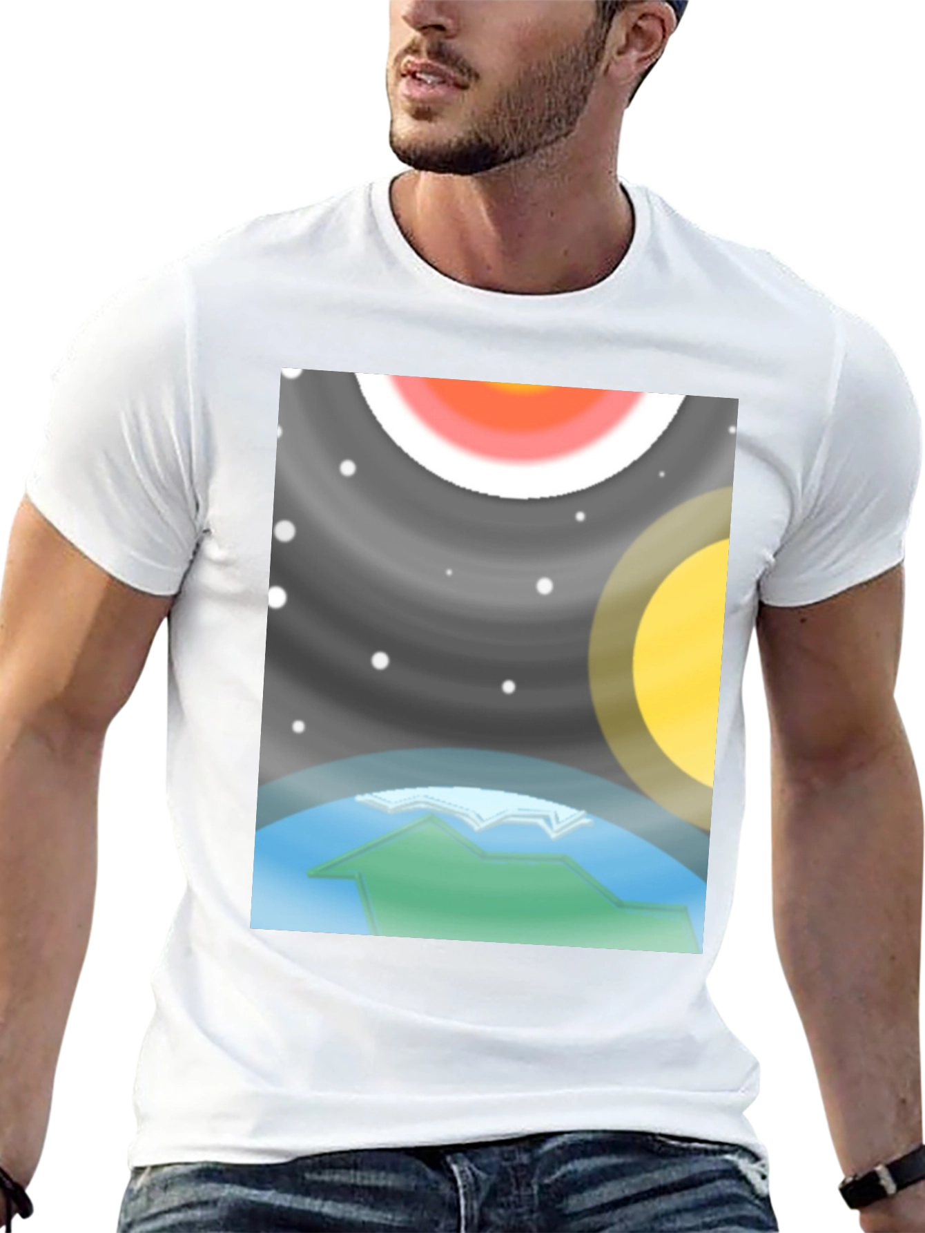 Planetary Graphic Tee - Black Cotton Comfort