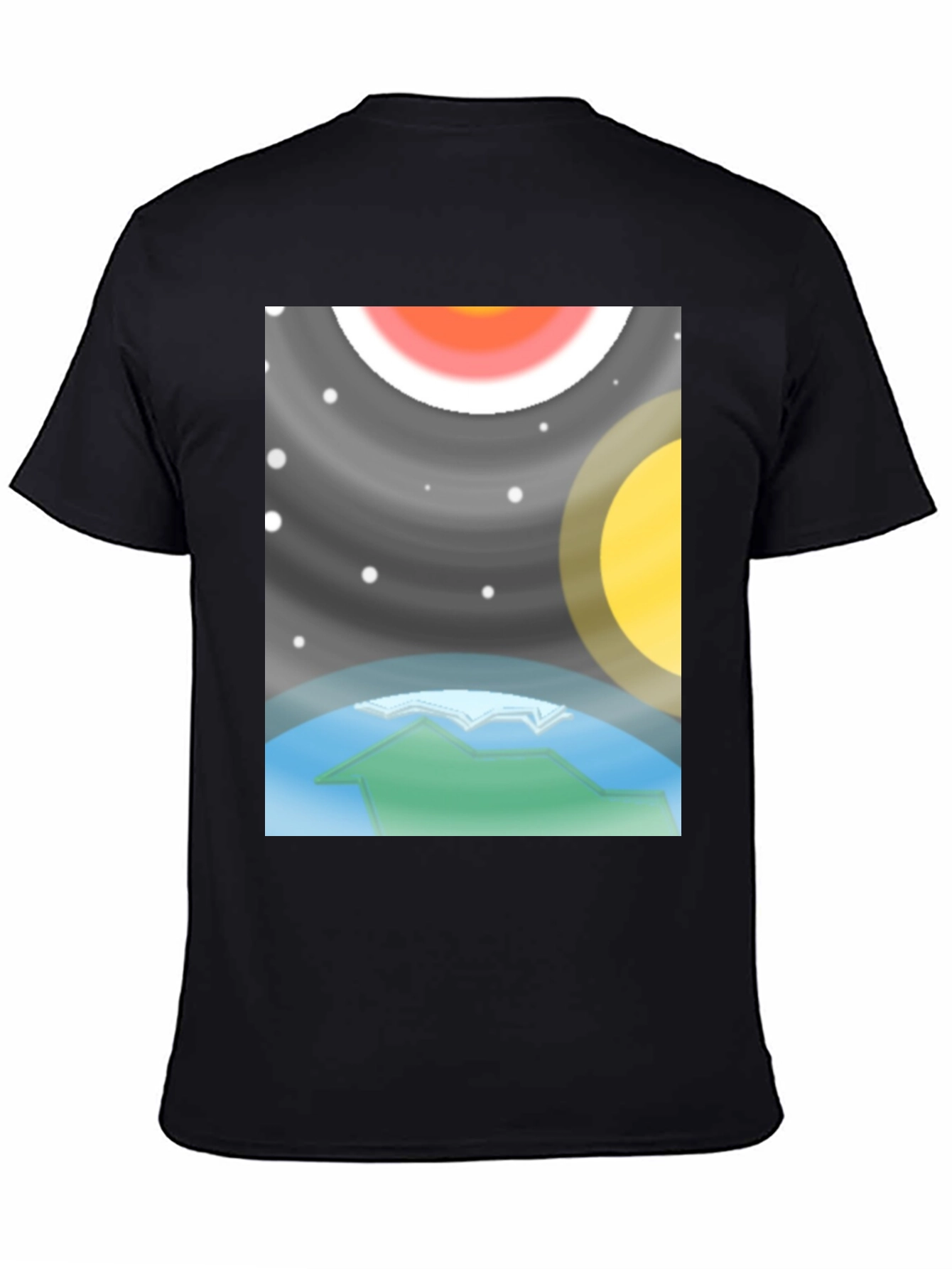 Planetary Graphic Tee - Black Cotton Comfort