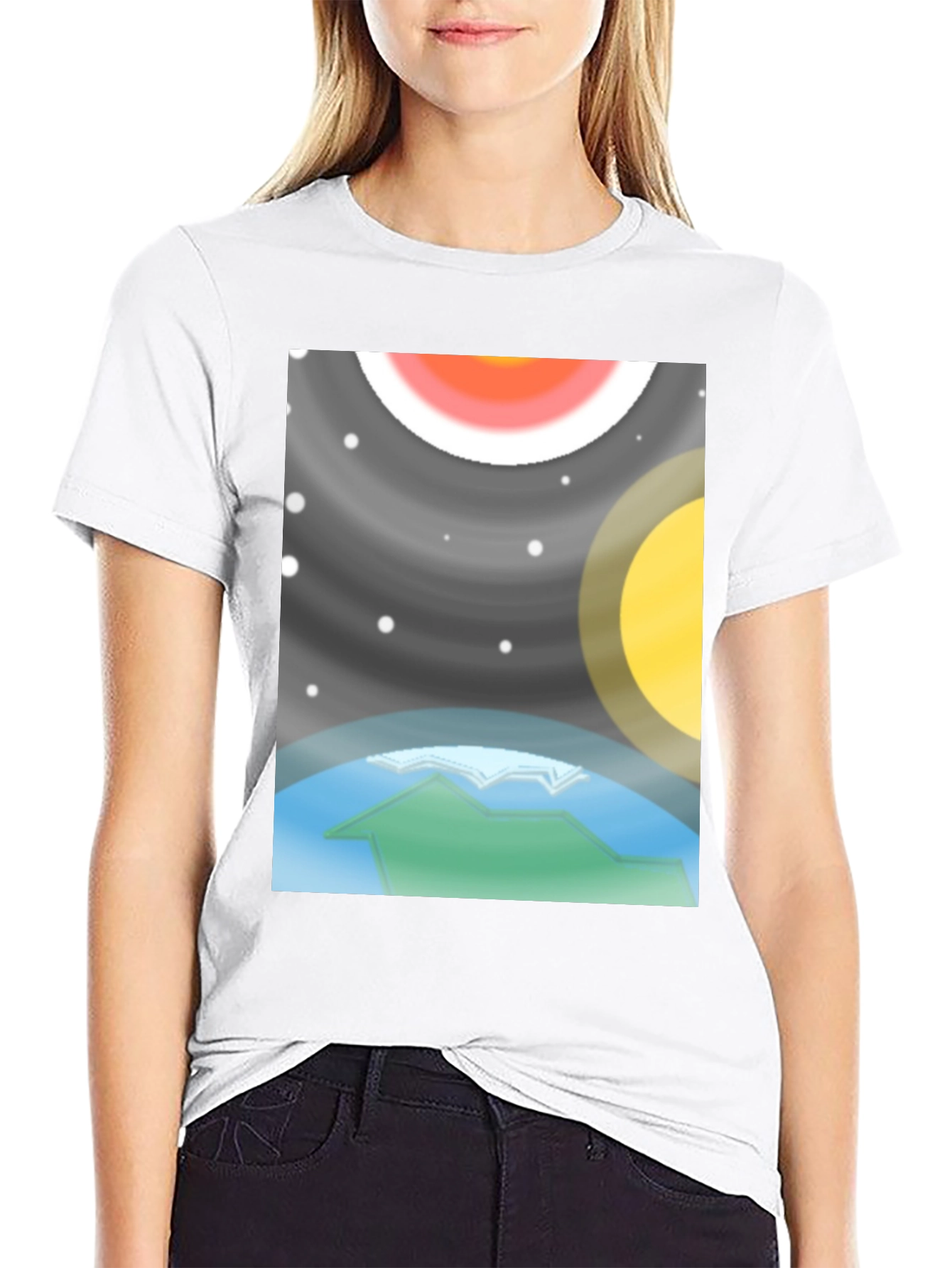 Planetary Graphic Tee - Black Cotton Comfort
