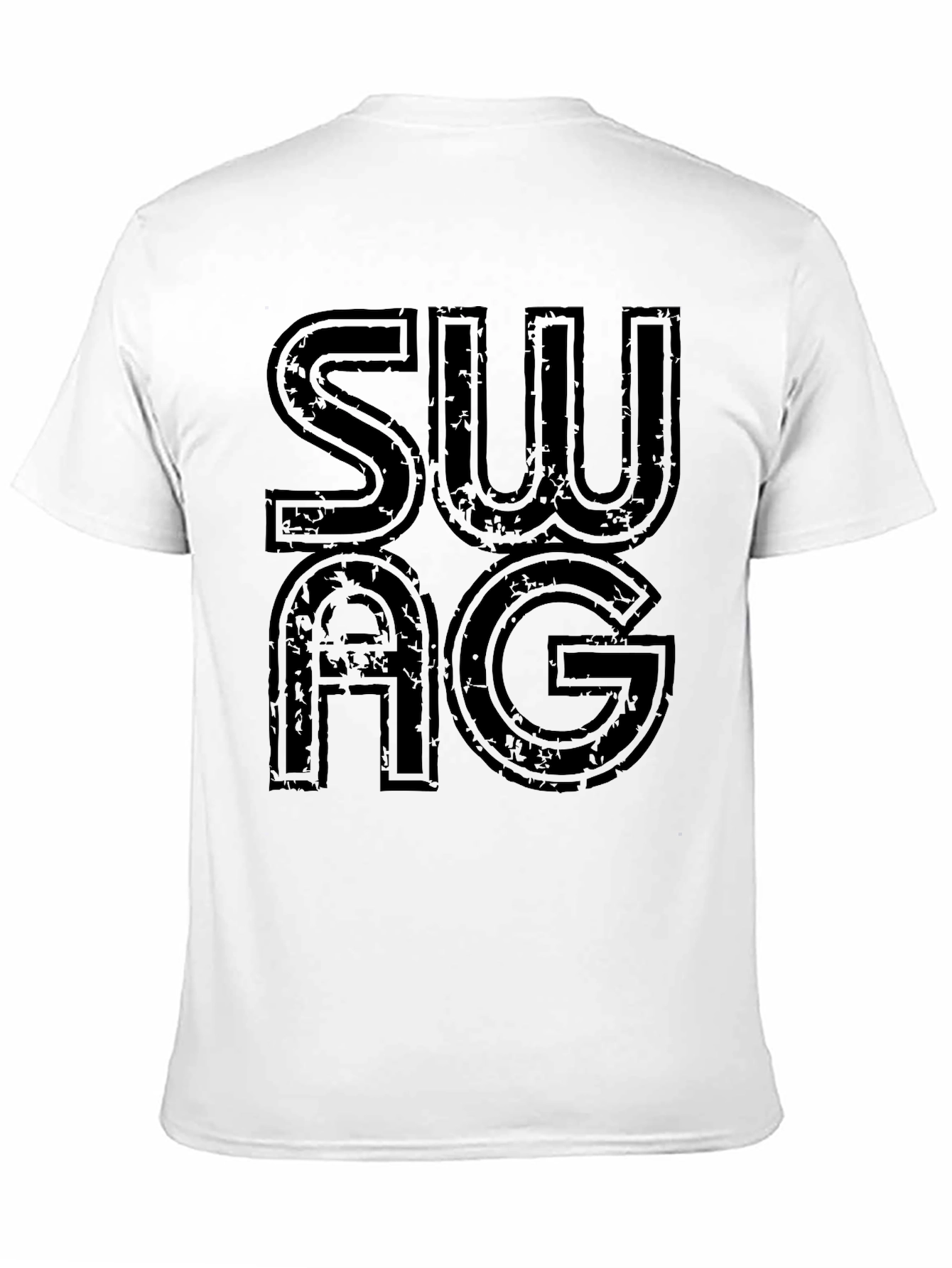 Mens Black SWAG Graphic Print T-Shirt