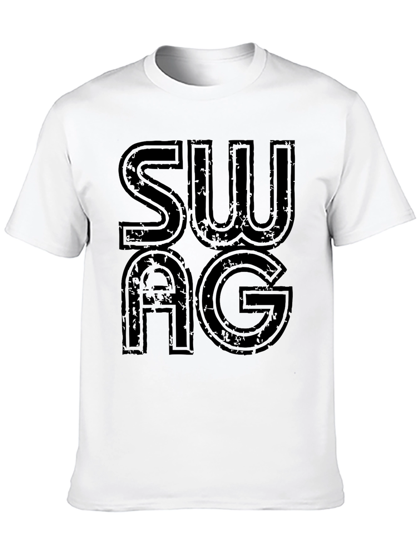 Mens Black SWAG Graphic Print T-Shirt