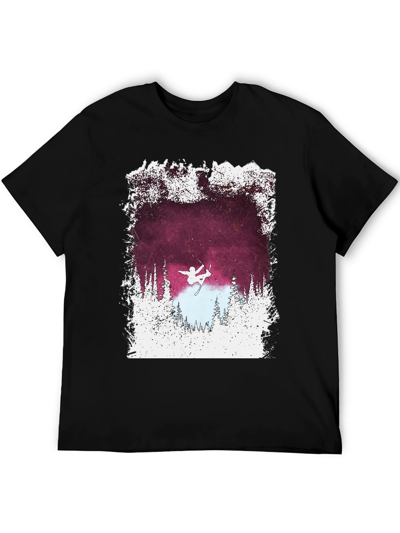 Skiing Silhouette Graphic Tee