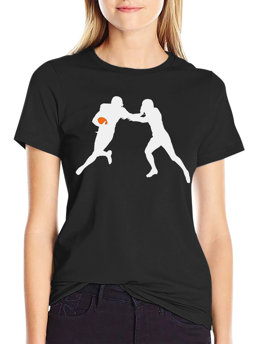 Football Players Black Graphic Tee