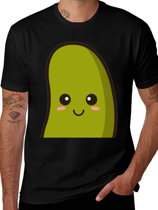 Cute Avocado Graphic Tee - Black Cotton T-Shirt