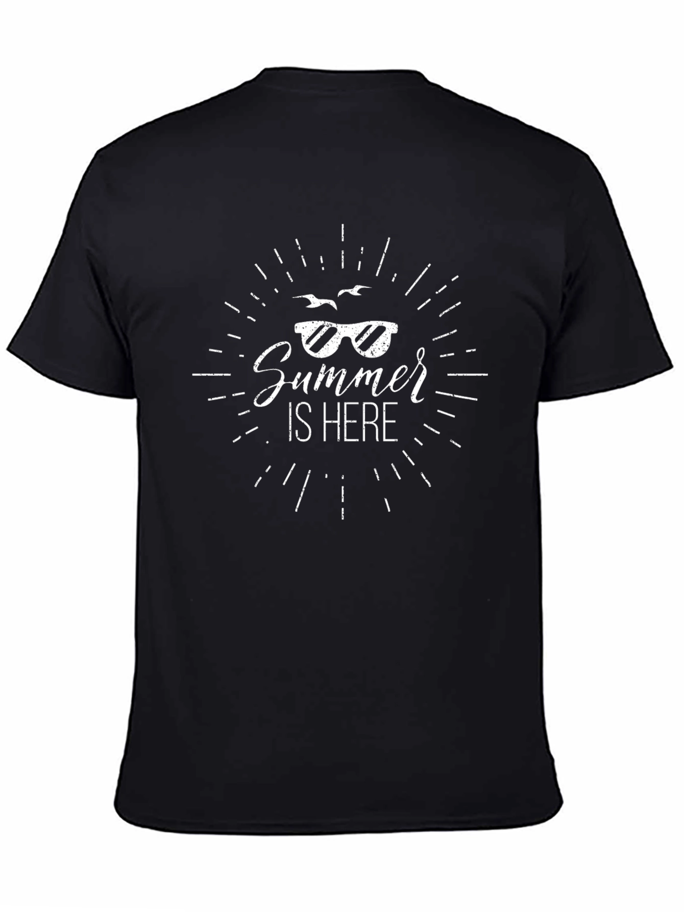 Summer Is Here Graphic Tee - Black Cotton T-Shirt