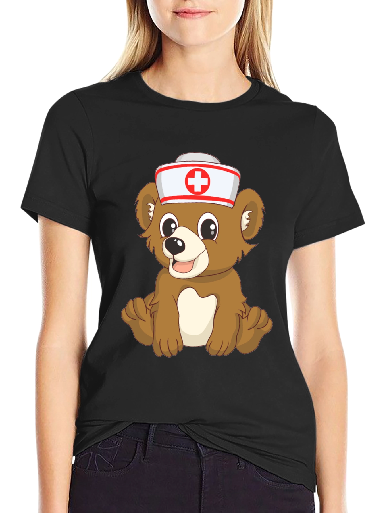 Cute Cartoon Bear Nurse T-Shirt