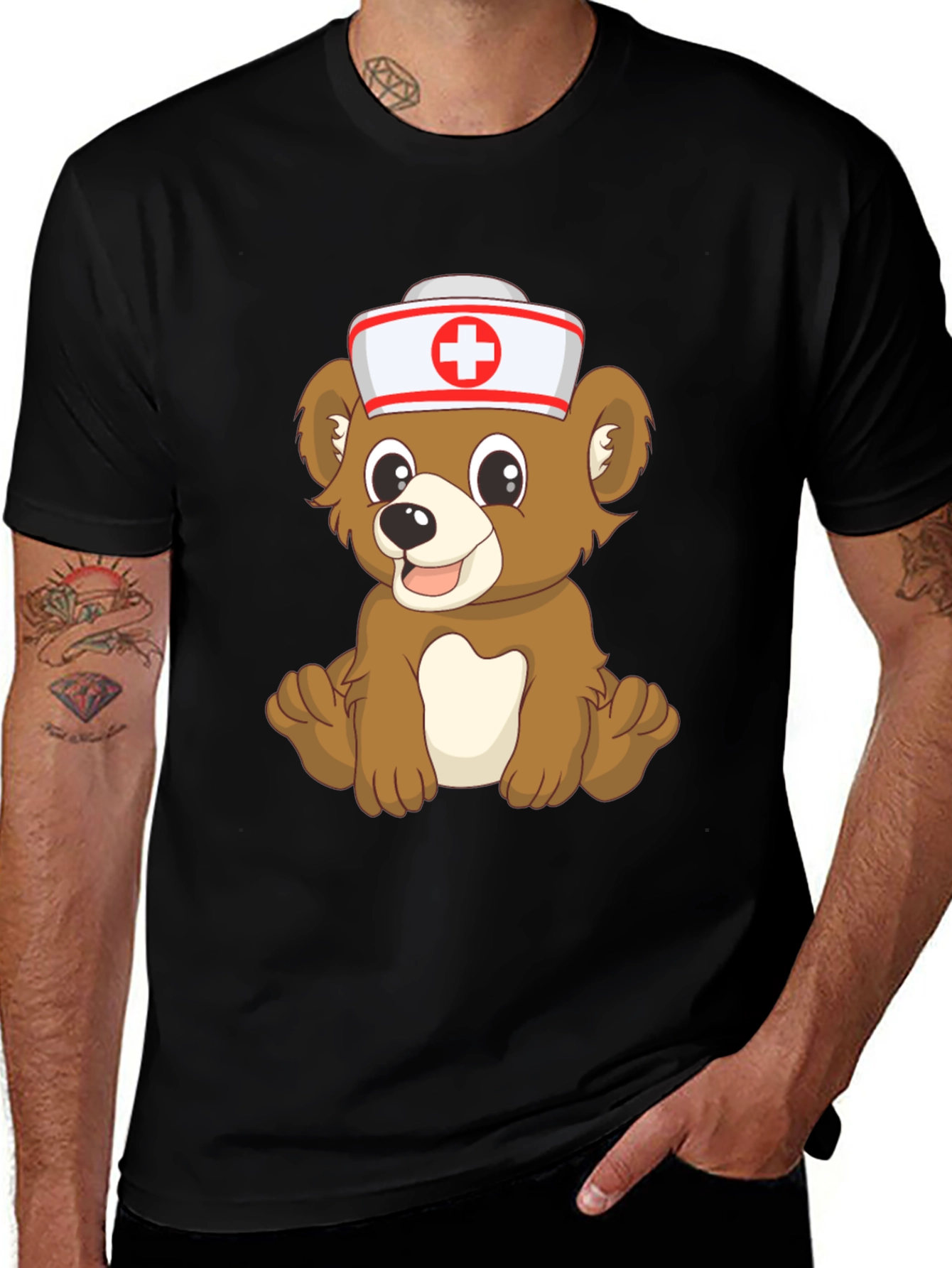 Cute Cartoon Bear Nurse T-Shirt