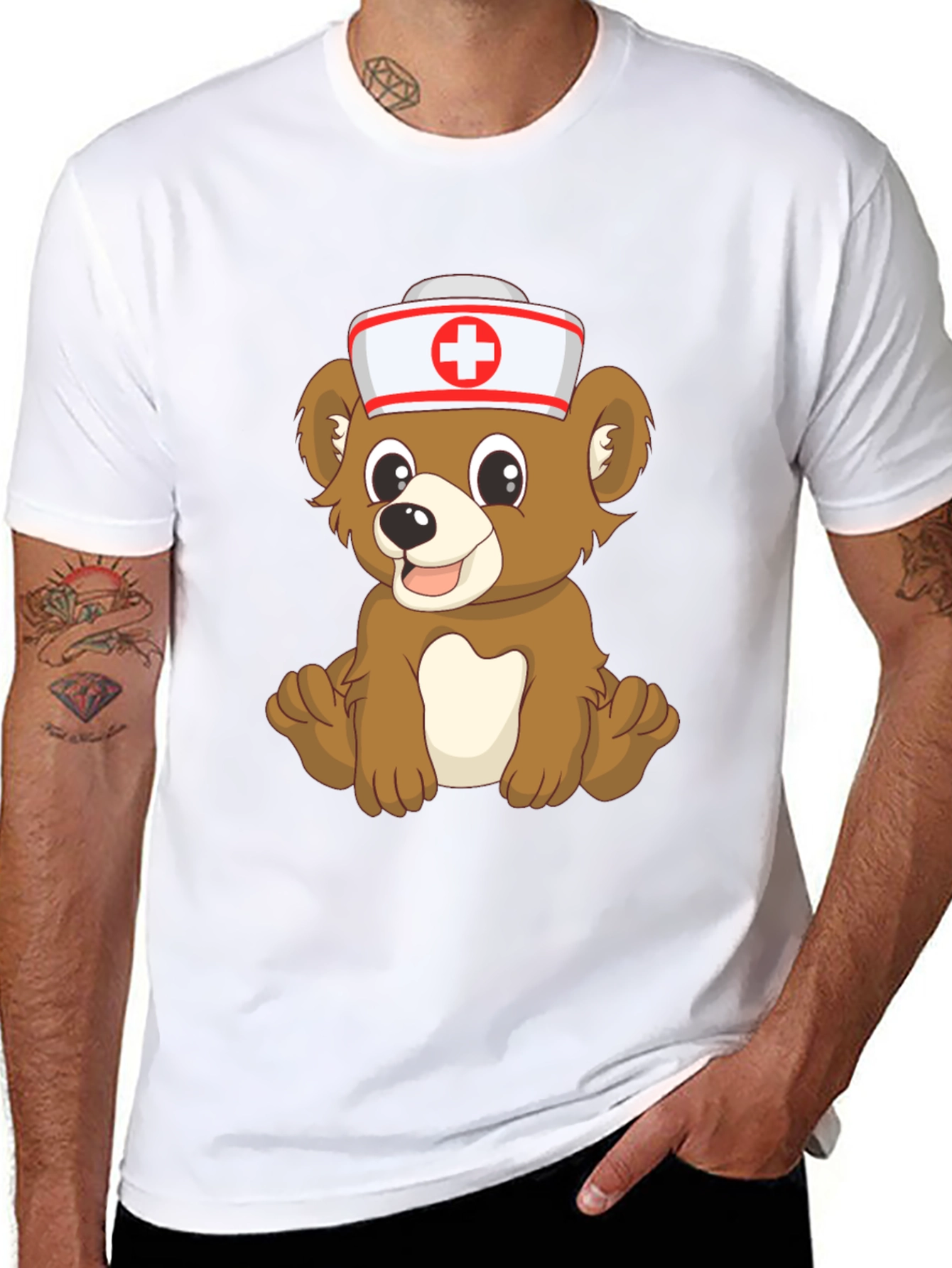 Cute Cartoon Bear Nurse T-Shirt