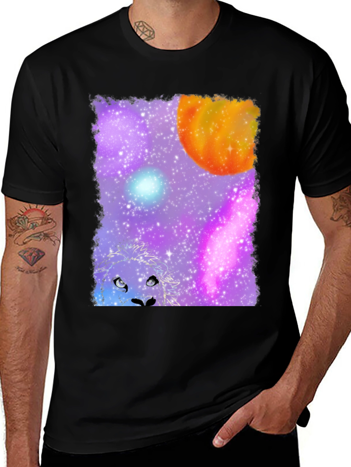 Lion Galaxy Graphic Tee