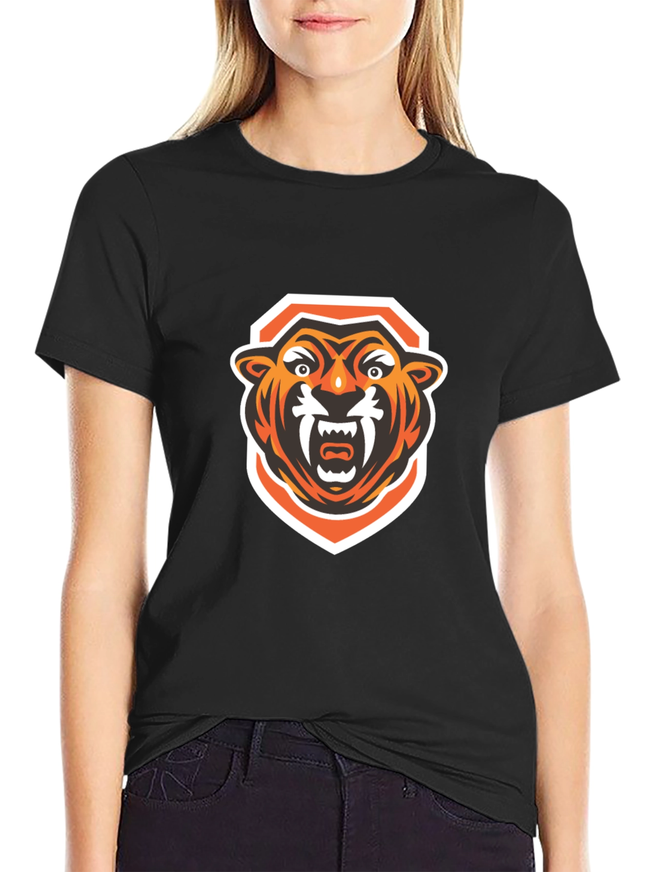 Roaring Tiger Graphic Tee - Black Cotton