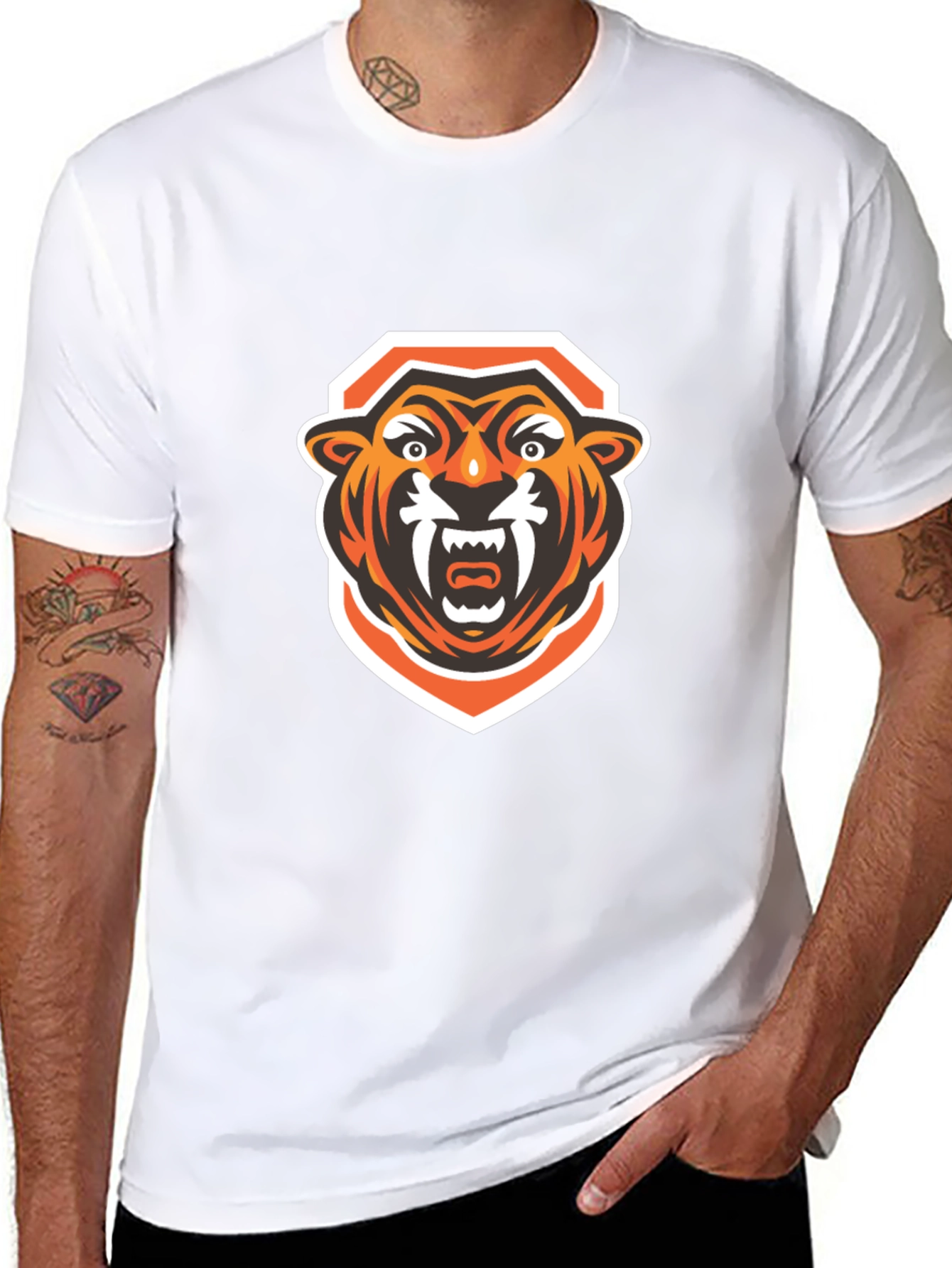 Roaring Tiger Graphic Tee - Black Cotton