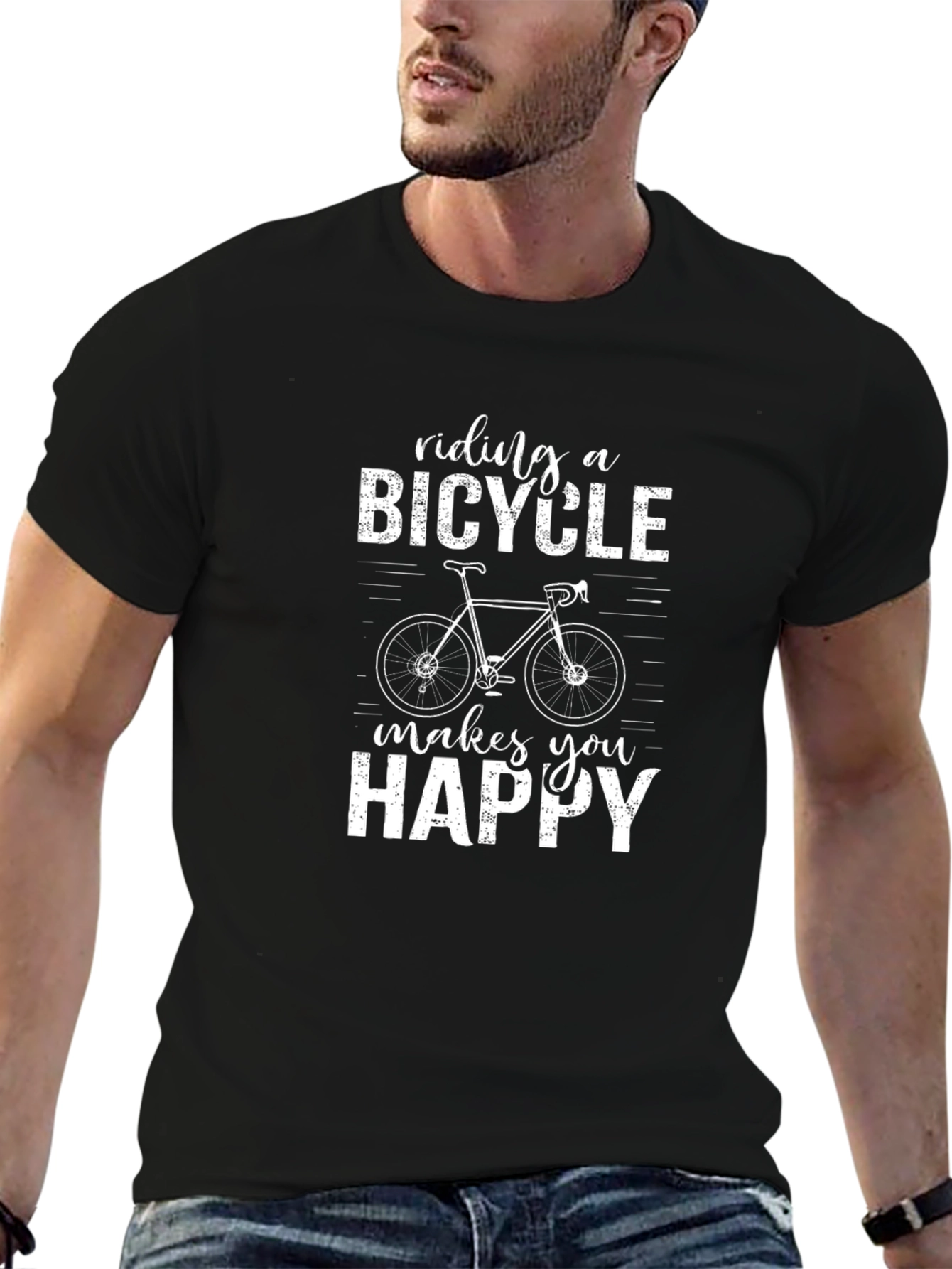 Riding a Bicycle Makes You Happy Graphic Tee