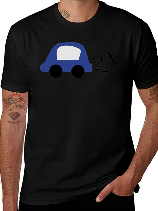 Cartoon Car Black T-Shirt