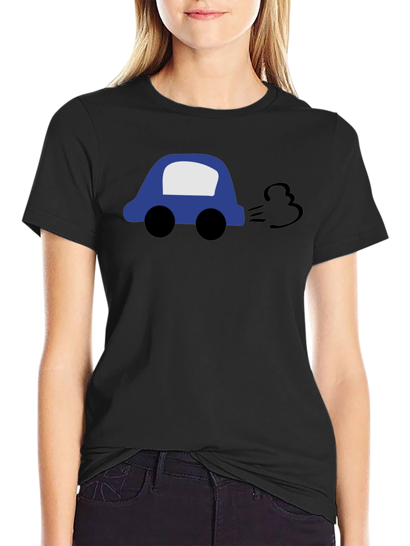 Cartoon Car Black T-Shirt
