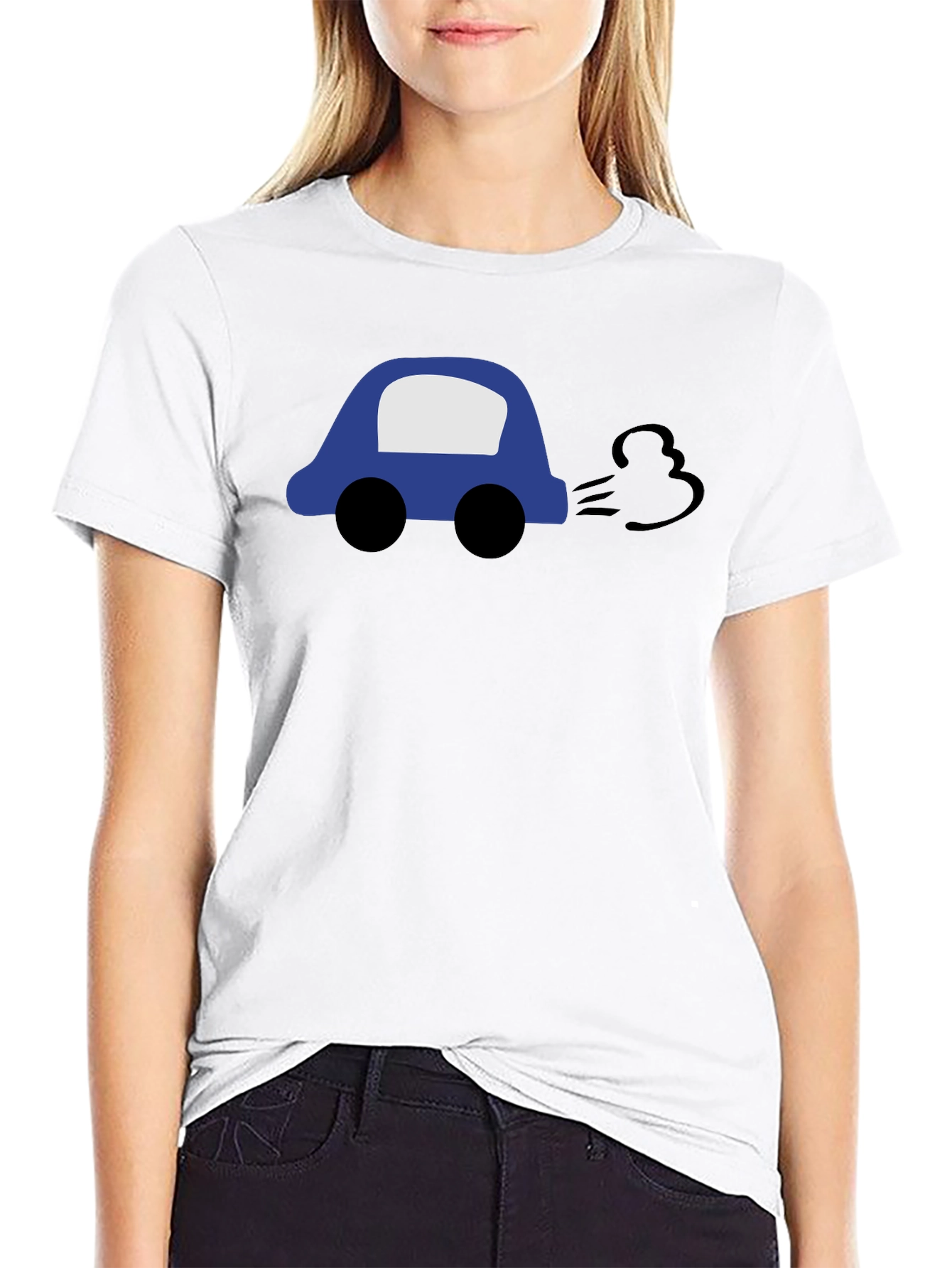 Cartoon Car Black T-Shirt