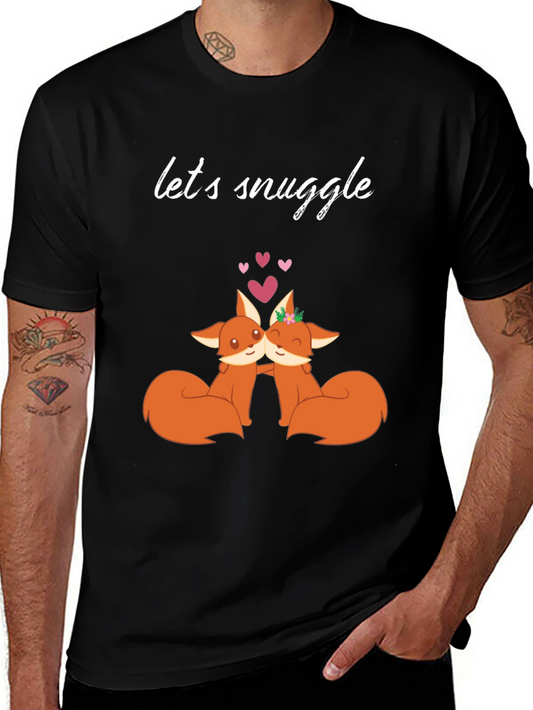Snuggle Foxes Graphic Tee - Cute Couple Shirt
