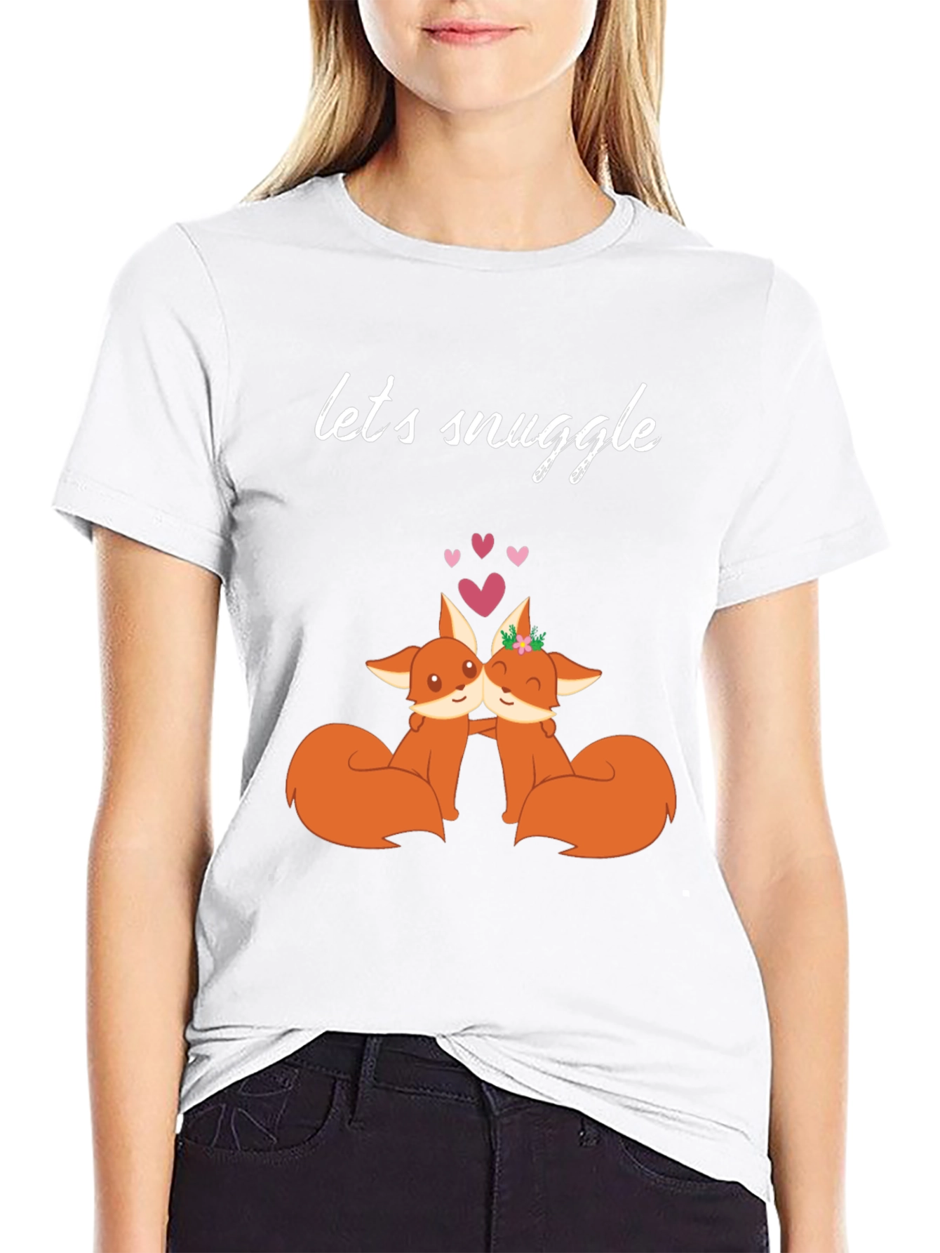 Snuggle Foxes Graphic Tee - Cute Couple Shirt