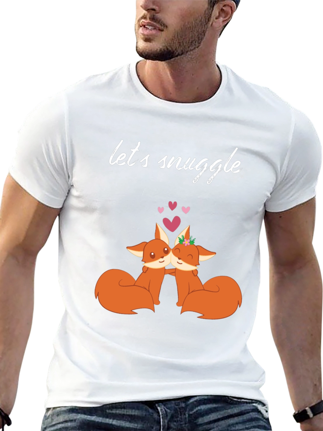 Snuggle Foxes Graphic Tee - Cute Couple Shirt