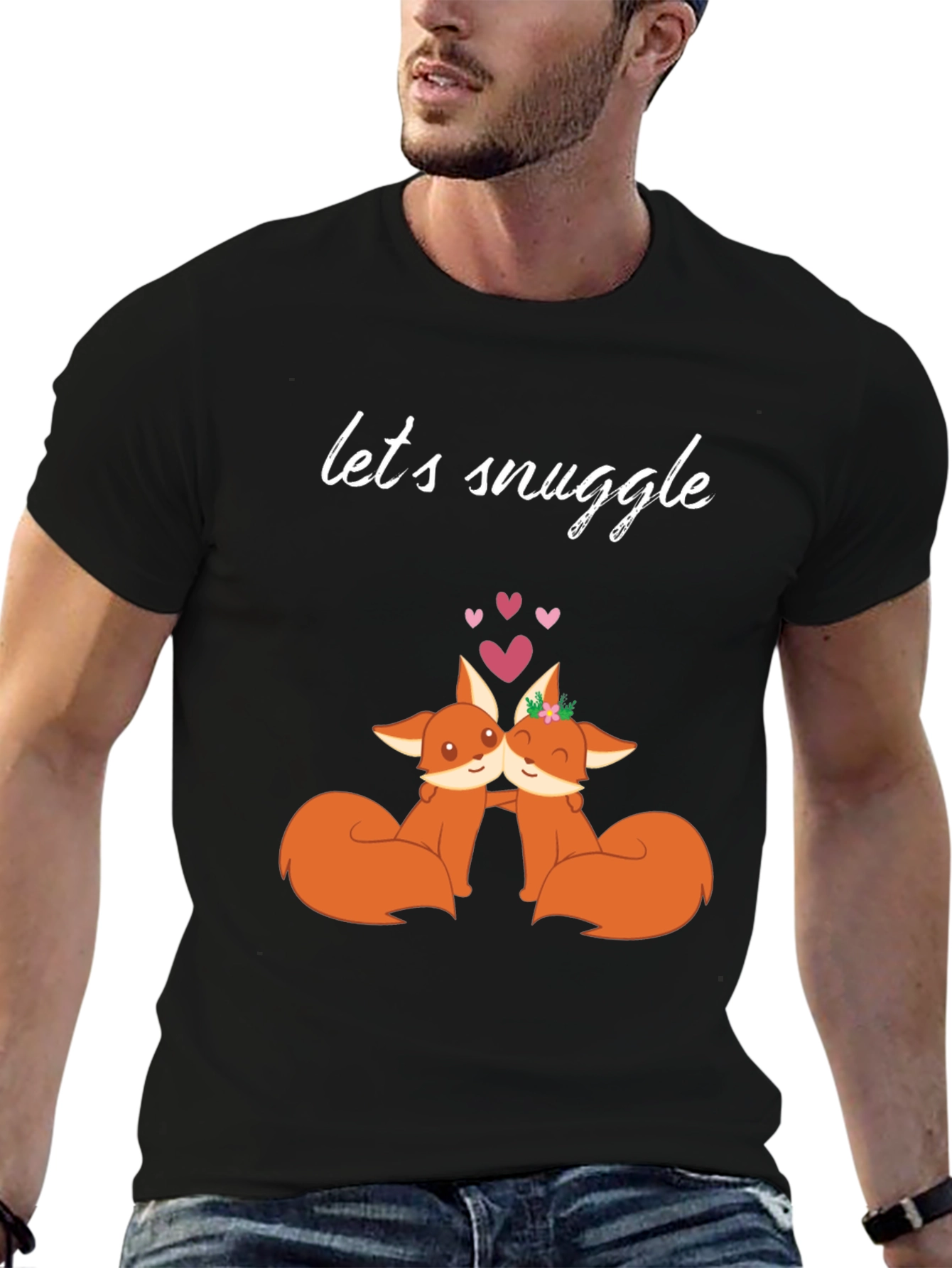 Snuggle Foxes Graphic Tee - Cute Couple Shirt