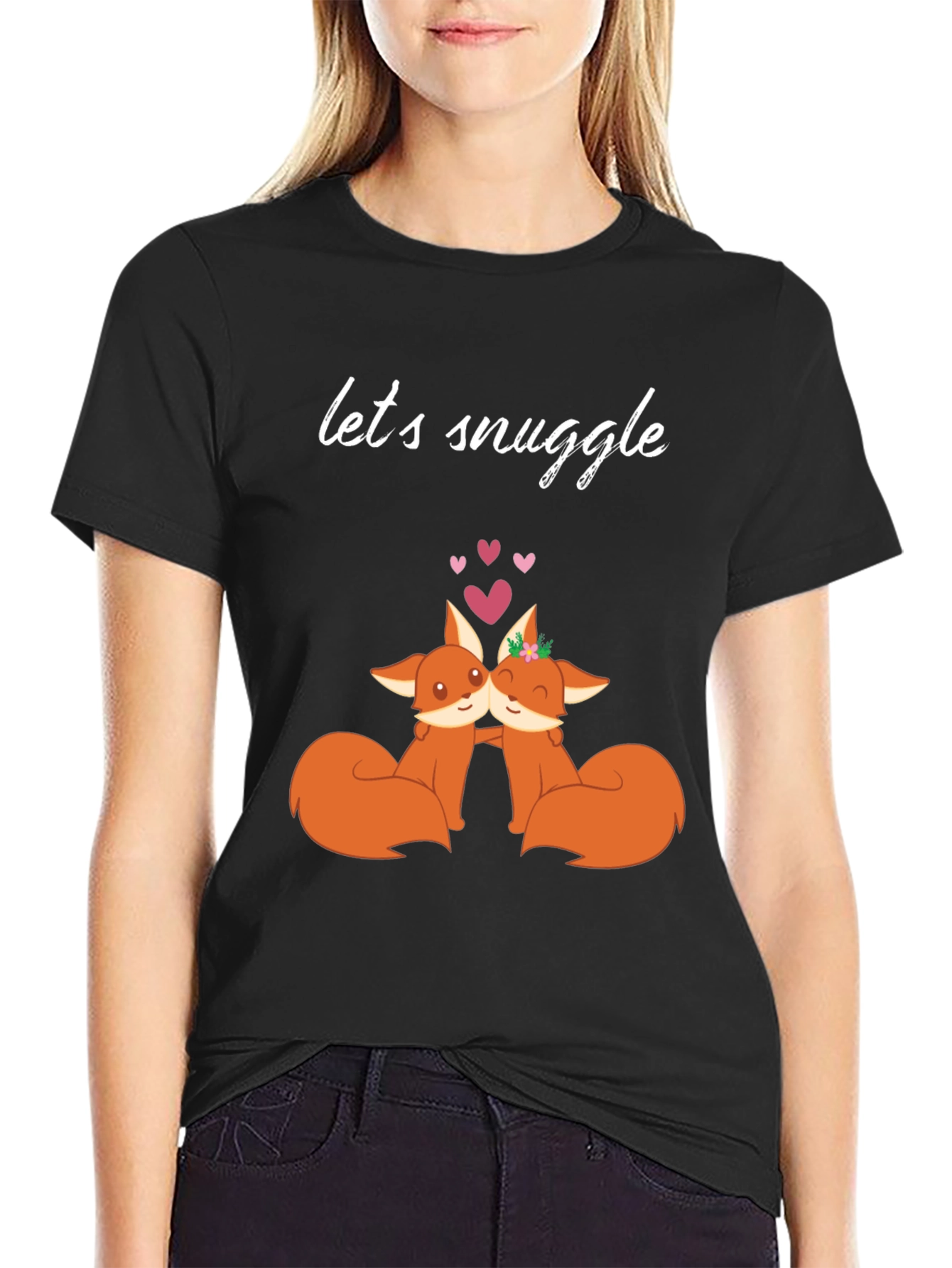 Snuggle Foxes Graphic Tee - Cute Couple Shirt
