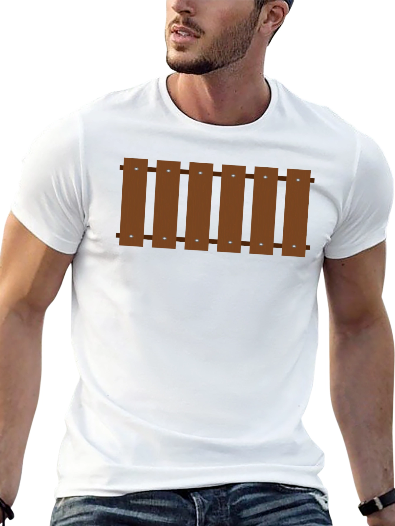 Novelty Fence Graphic T-Shirt - Black