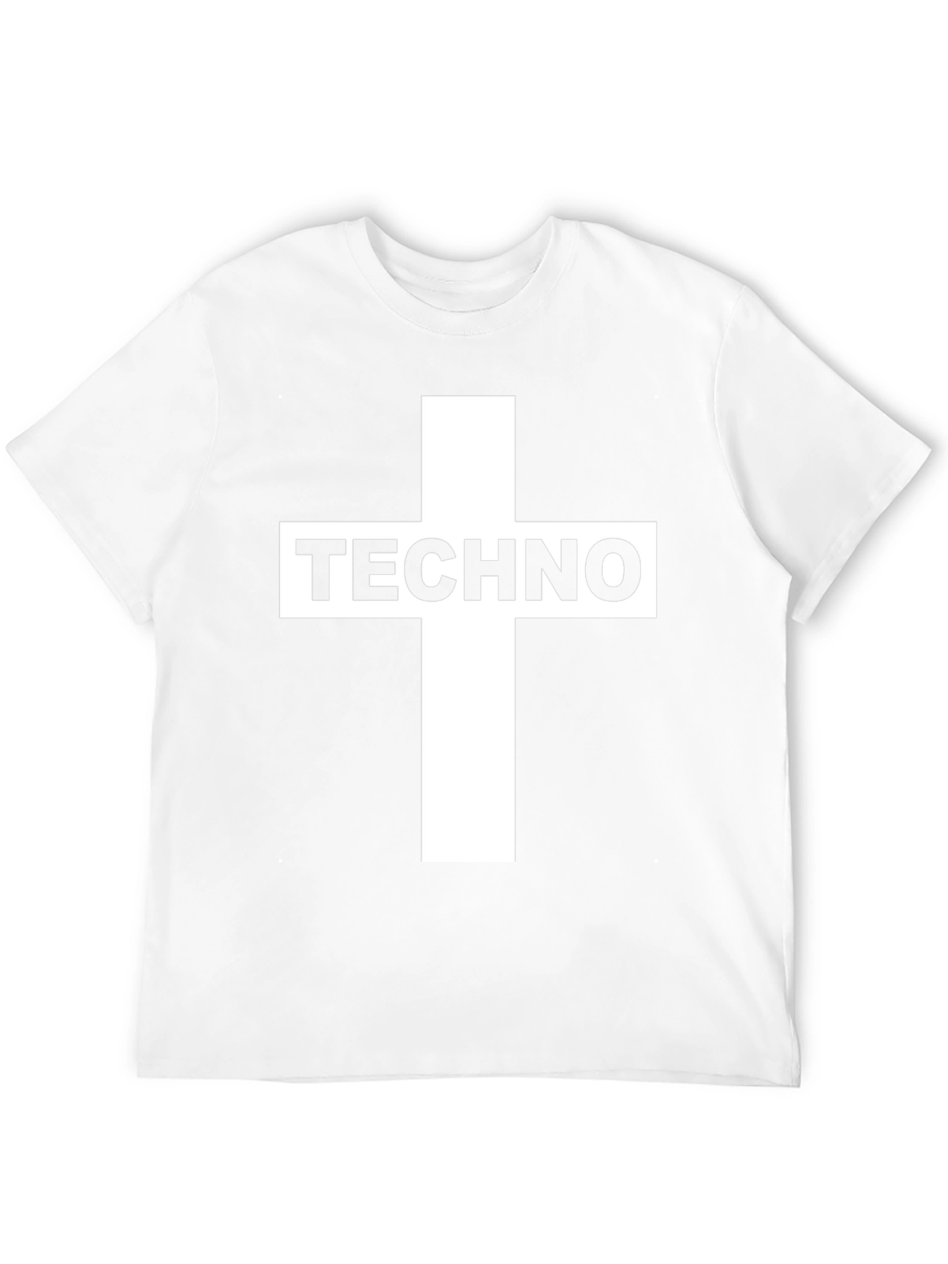 Techno Cross Graphic T-Shirt - Black Crew Neck Tee