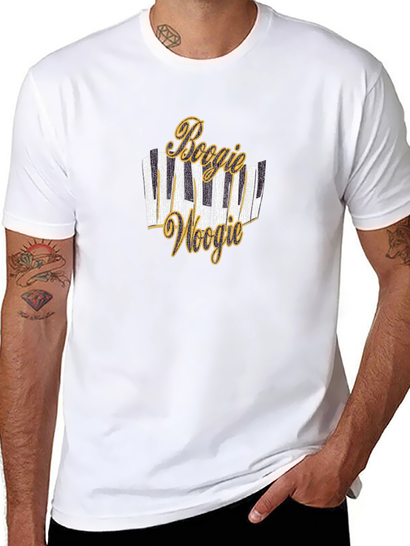 Boogie Woogie Piano Keys Graphic T-Shirt