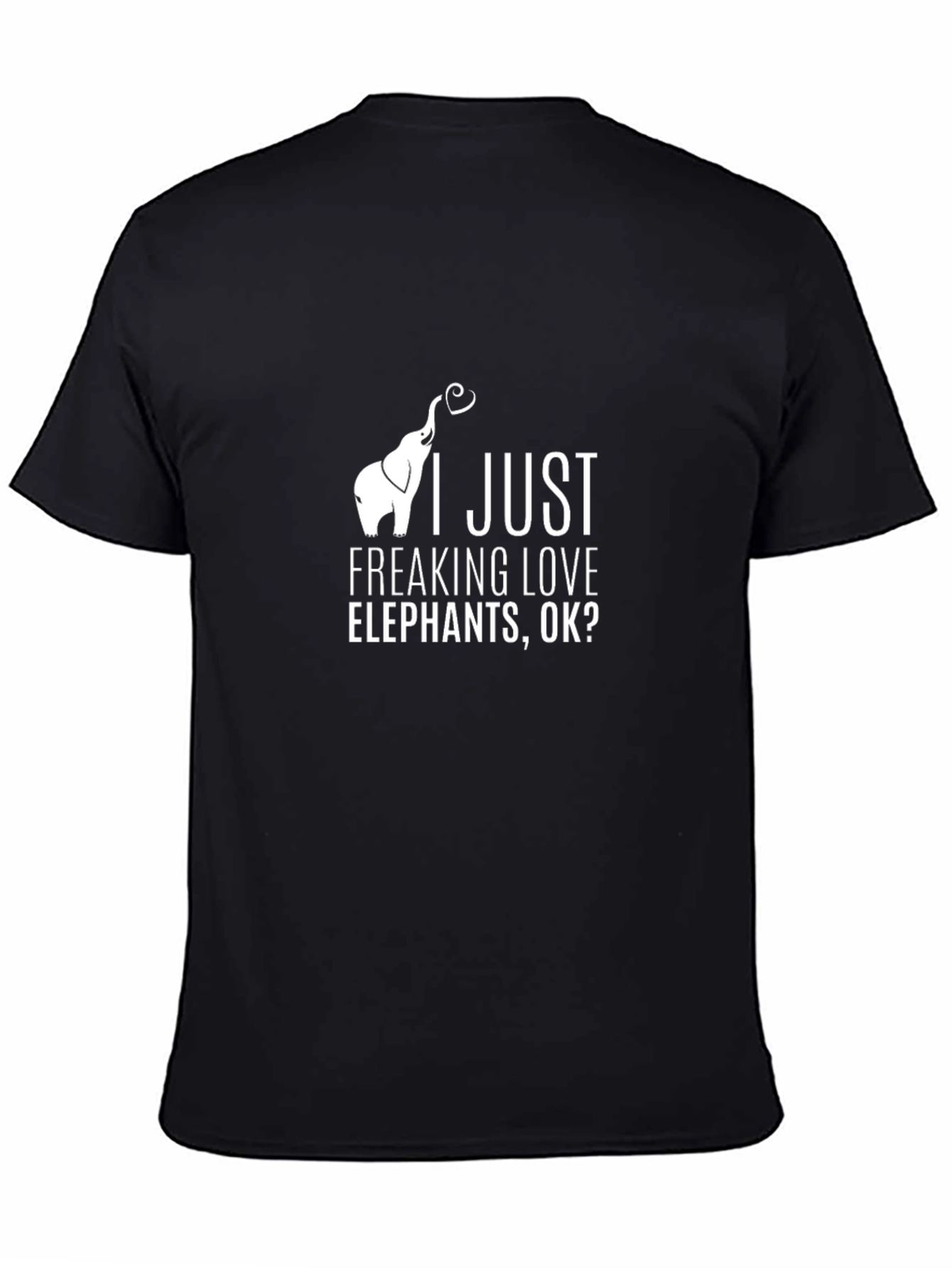I Love Elephants Mens Black T-Shirt