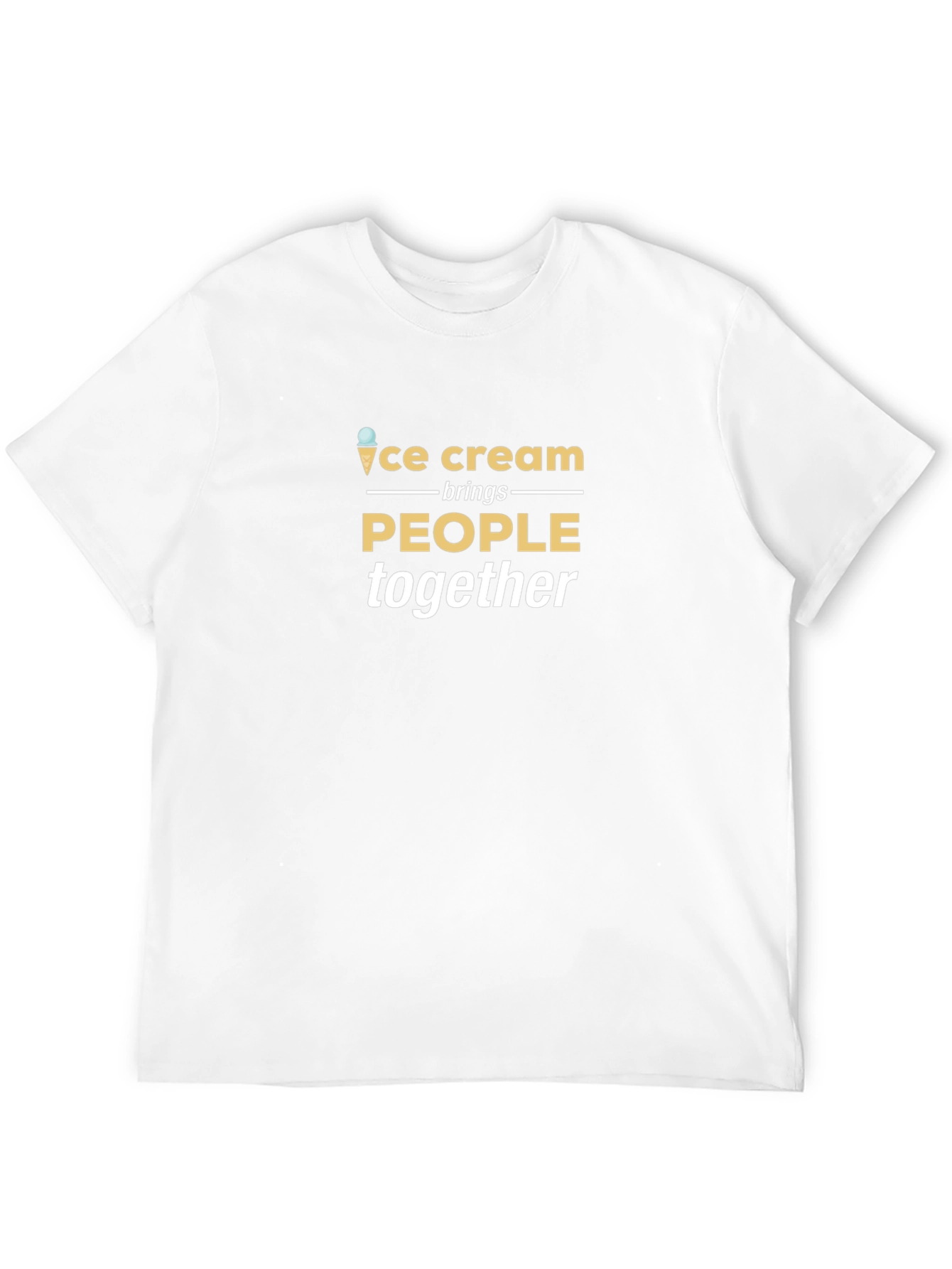 Ice Cream Brings People Together Black T-Shirt