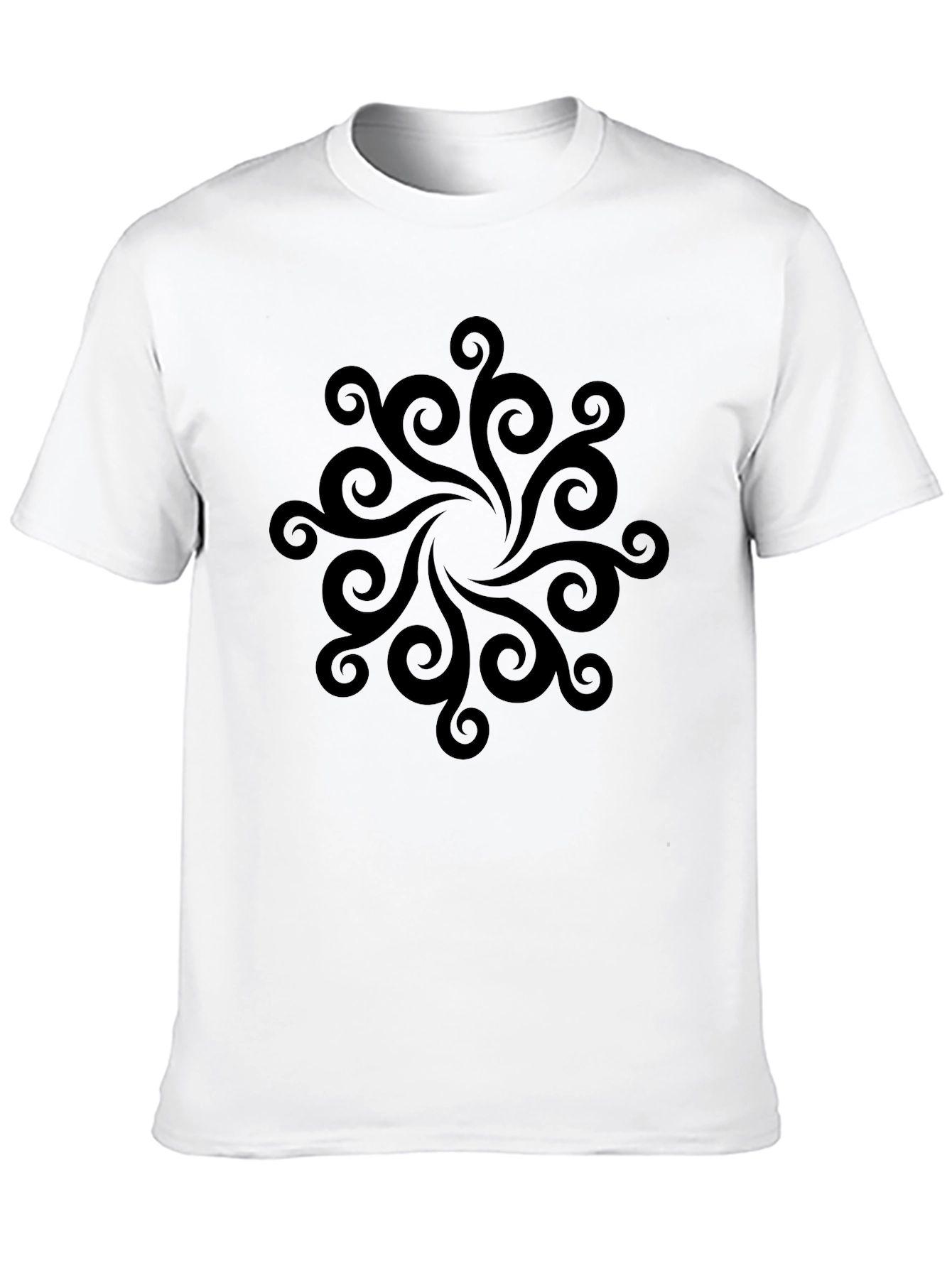 Swirl Pattern Black T-Shirt