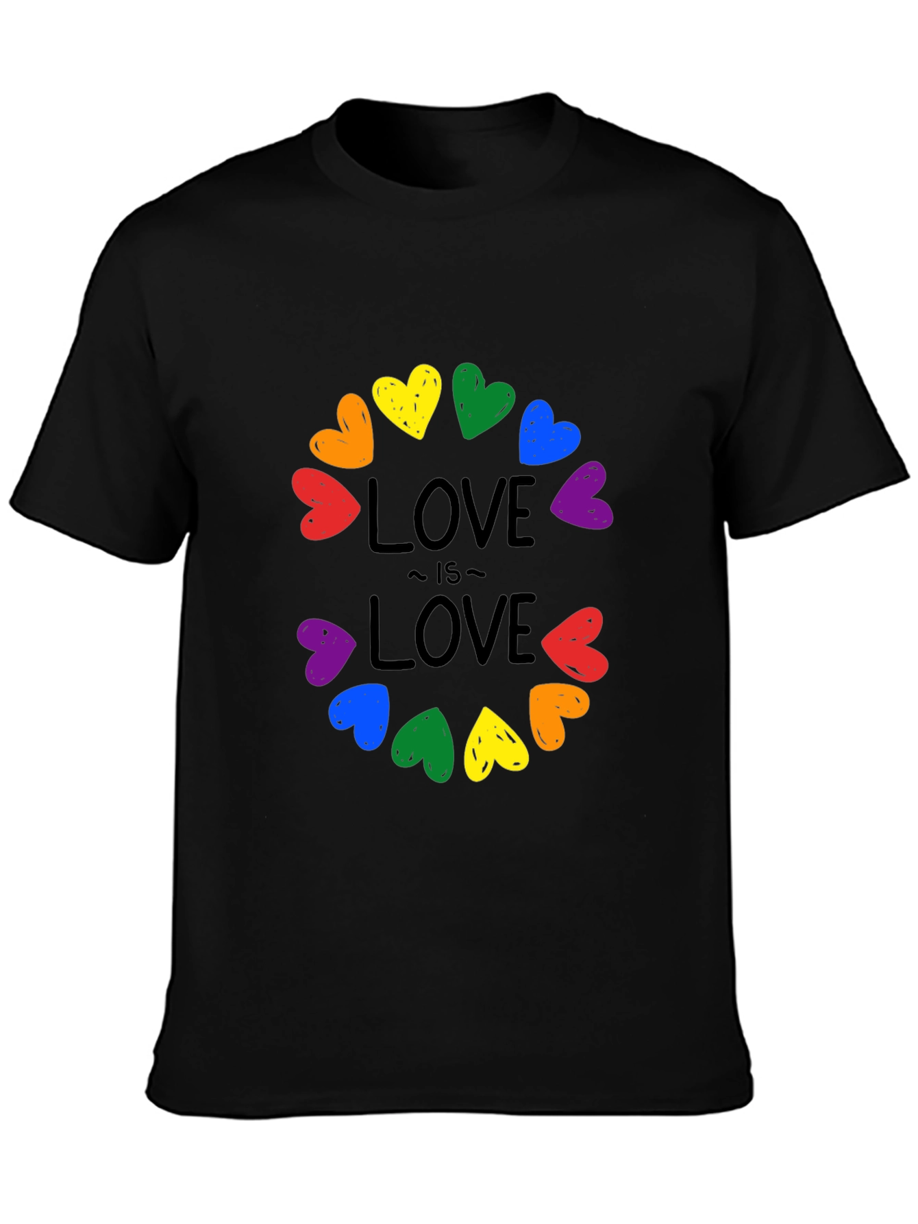 Love Is Love Rainbow Hearts Graphic Tee