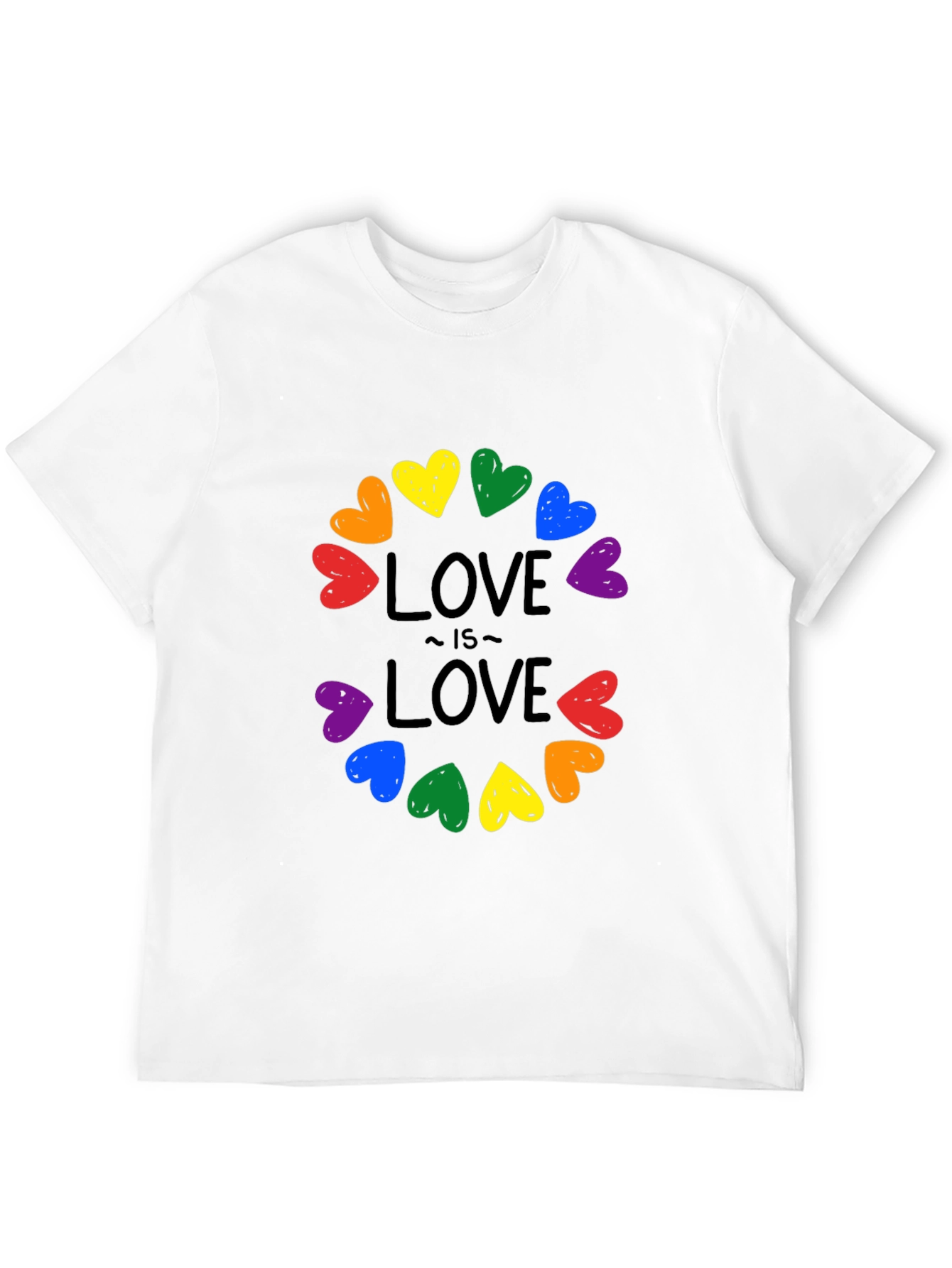 Love Is Love Rainbow Hearts Graphic Tee