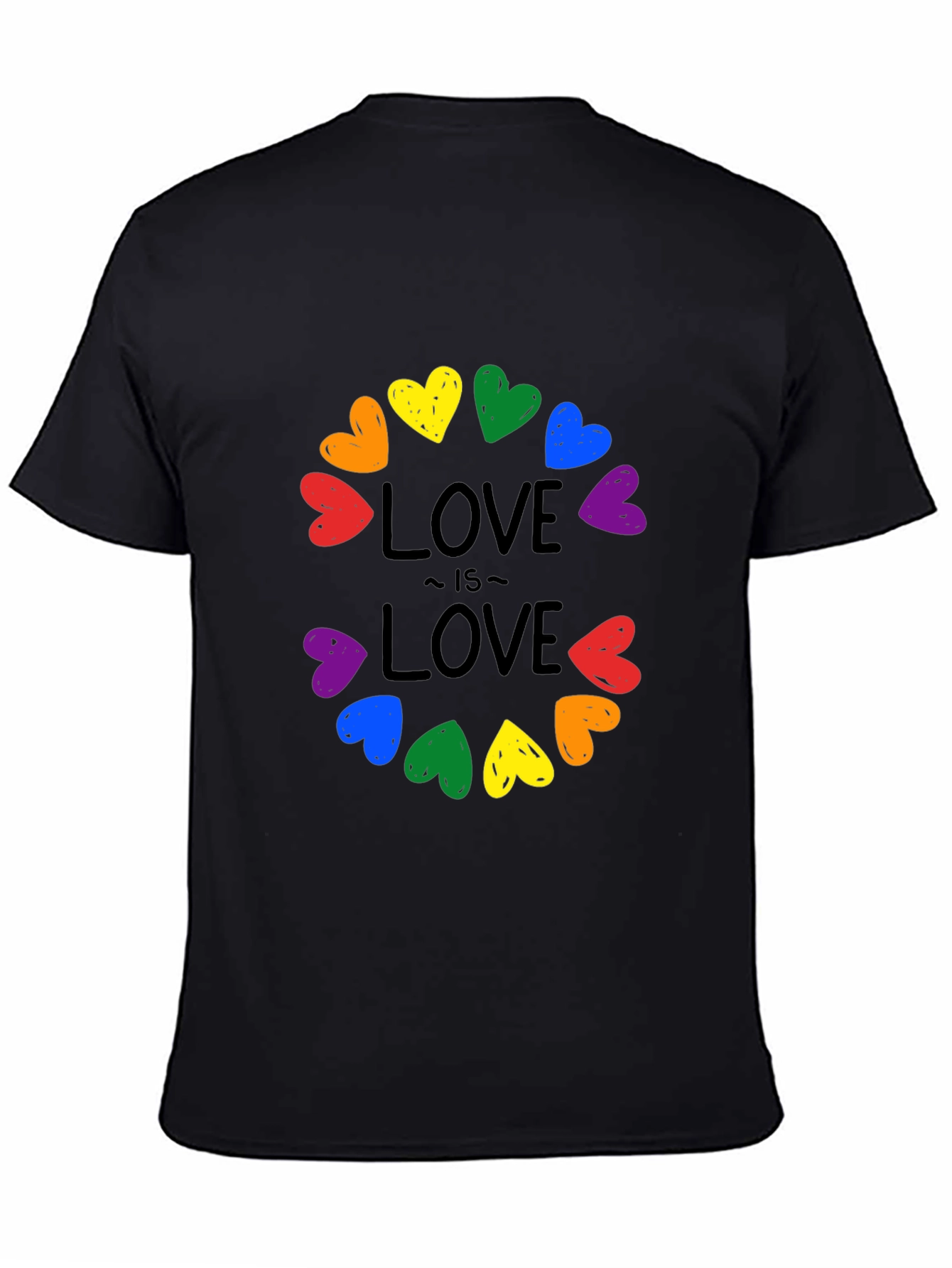 Love Is Love Rainbow Hearts Graphic Tee