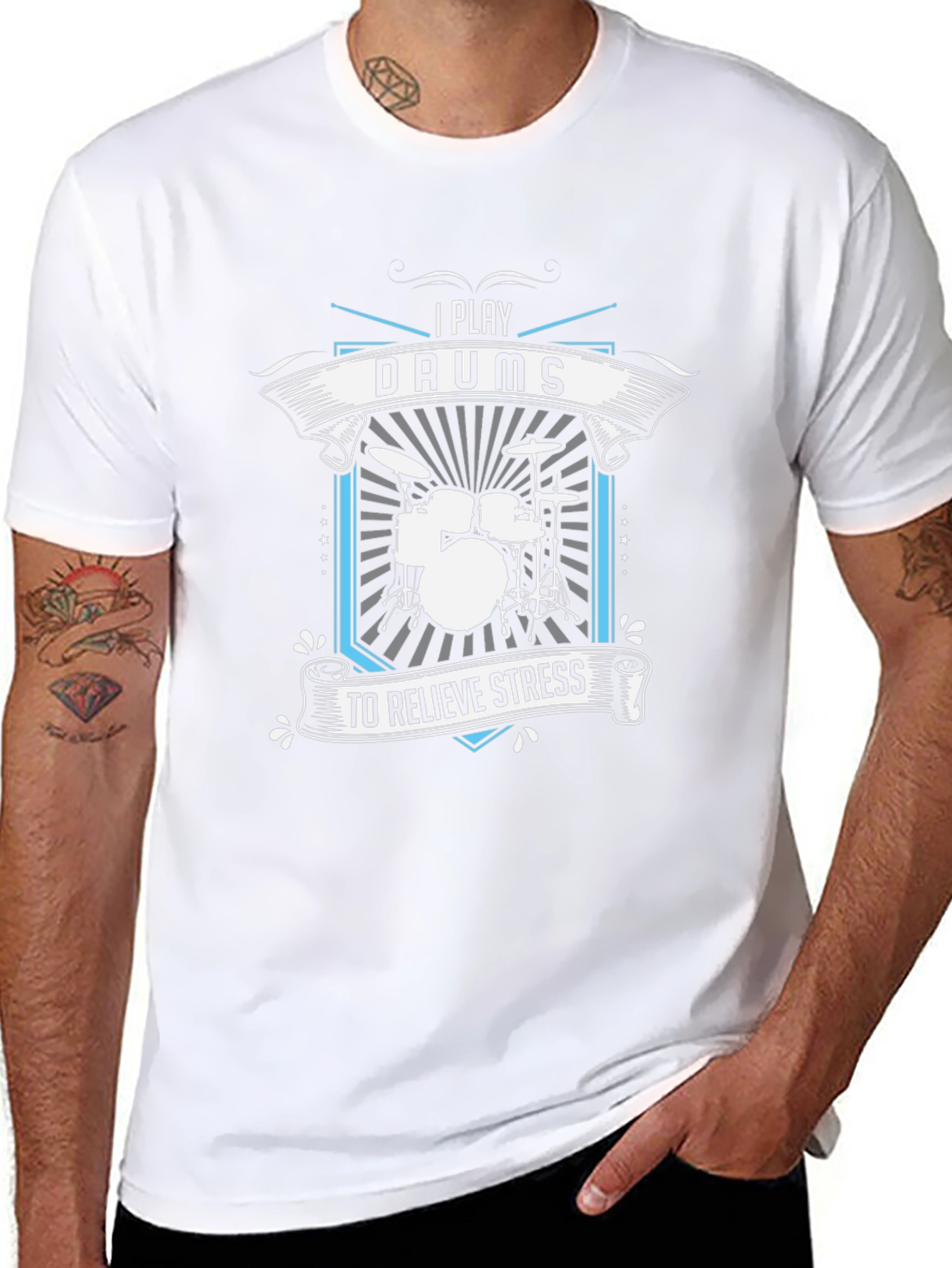 I Play Drums T-Shirt - Relieve Stress Band Tee