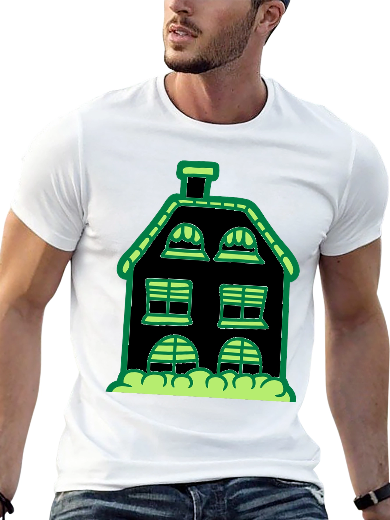 Spooky House Graphic Tee - Black