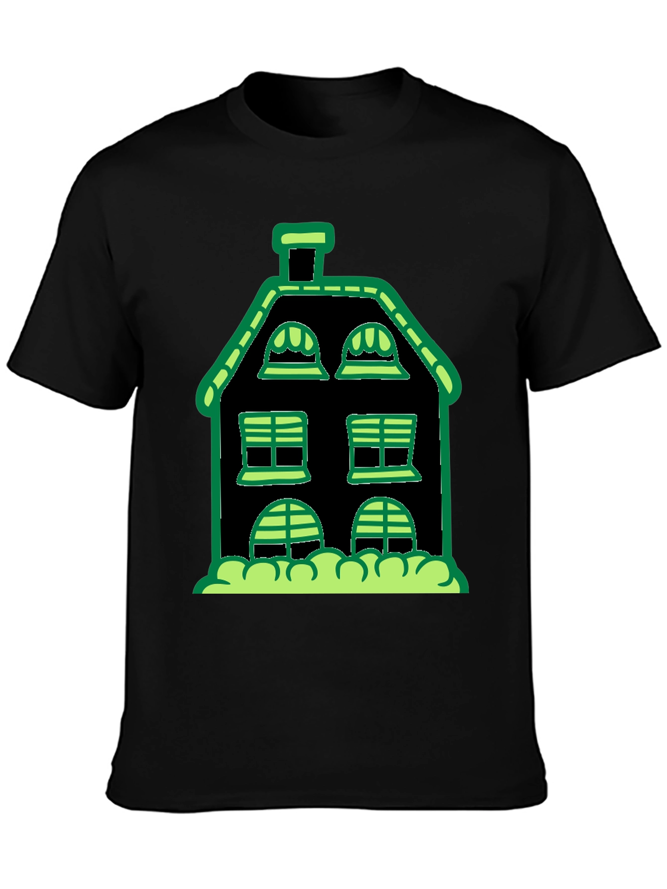 Spooky House Graphic Tee - Black