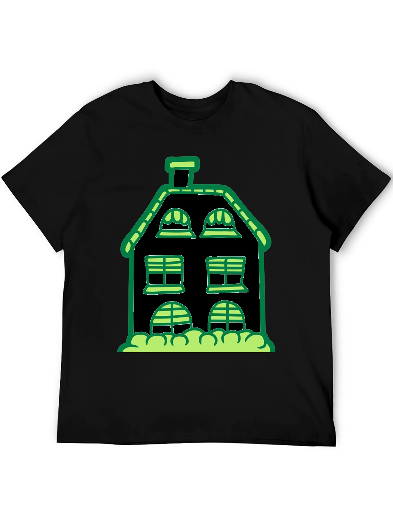 Spooky House Graphic Tee - Black