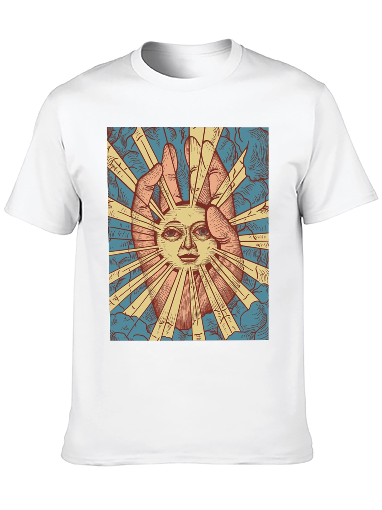 Mystic Sun Graphic Tee - Unique Hand Drawn Design