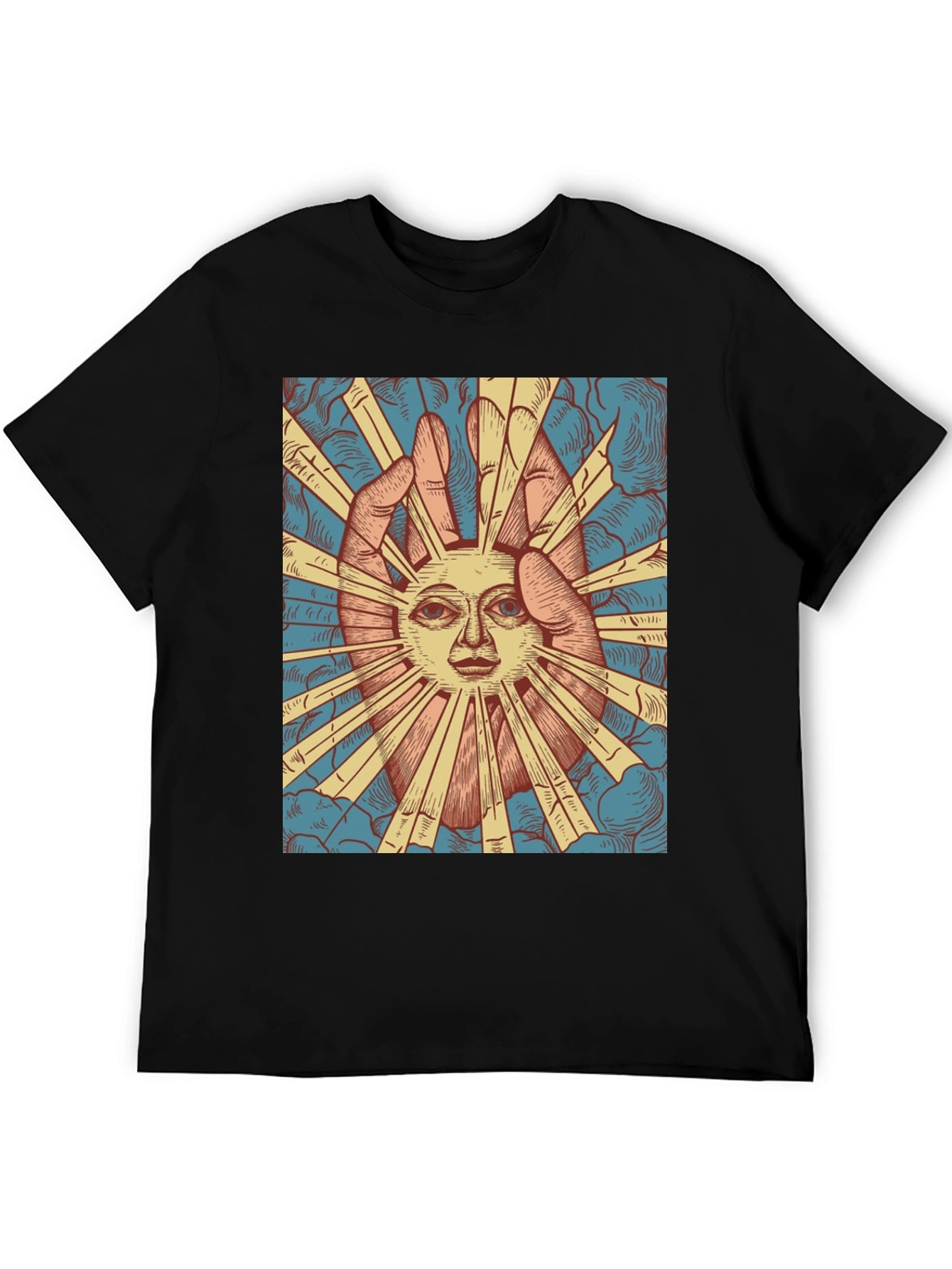 Mystic Sun Graphic Tee - Unique Hand Drawn Design