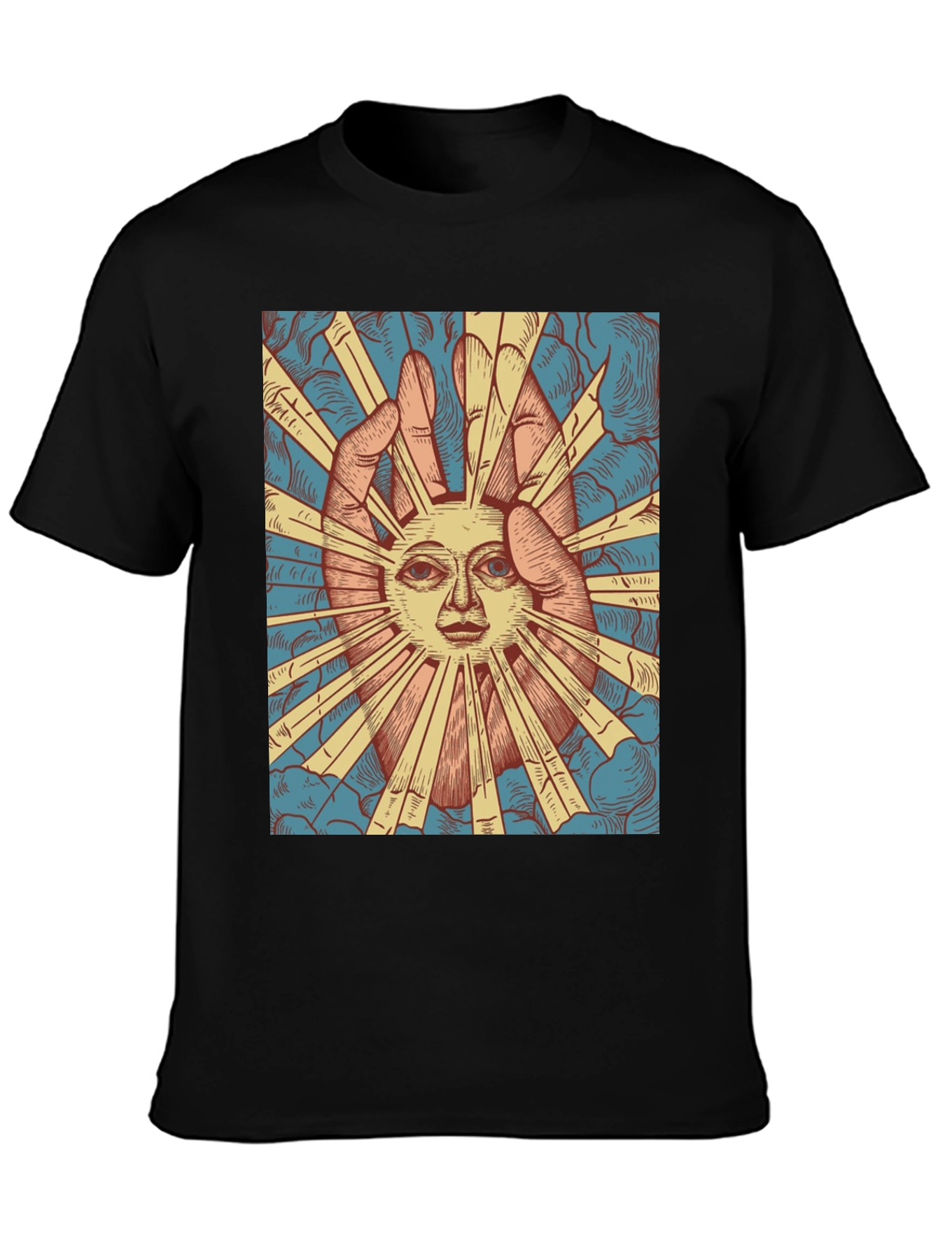 Mystic Sun Graphic Tee - Unique Hand Drawn Design