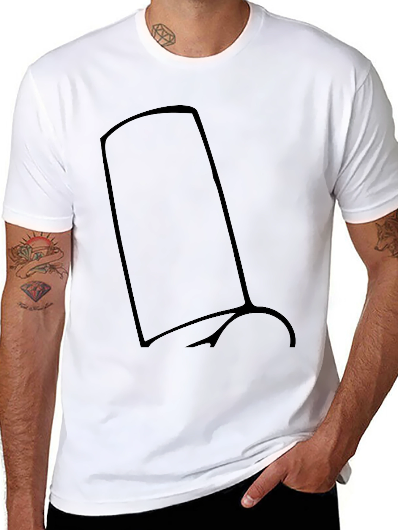 Mens Black T-Shirt with Abstract Graphic