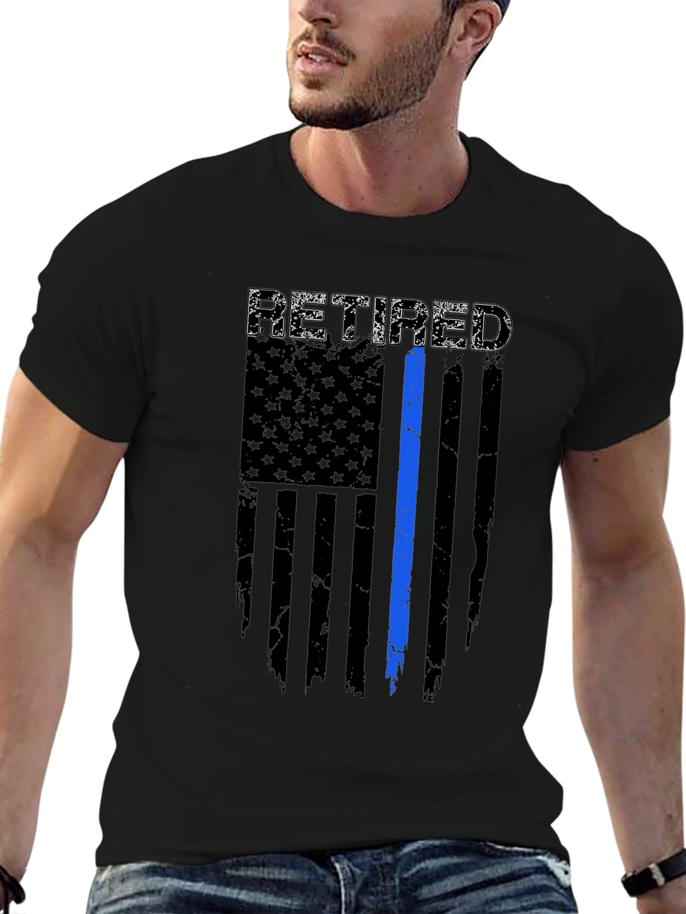 Retired Police Officer Flag T-Shirt