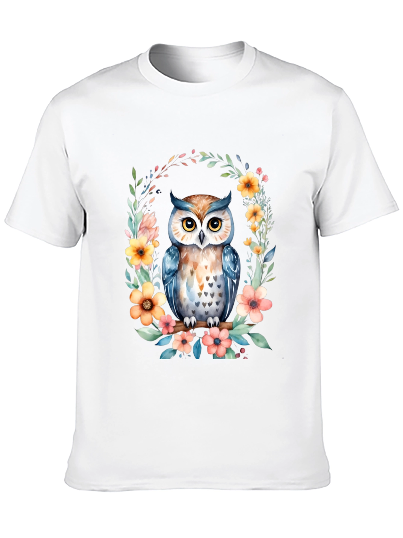 Floral Owl Graphic Tee - Nature Lovers T-Shirt
