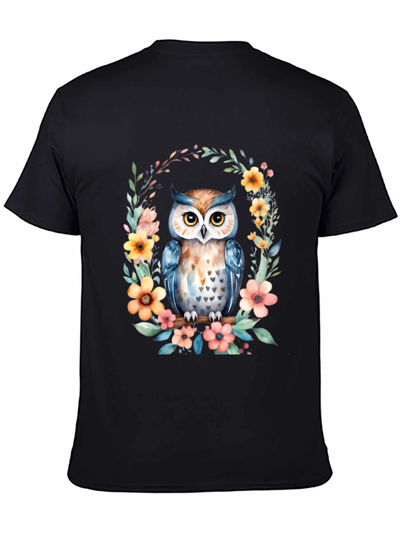 Floral Owl Graphic Tee - Nature Lovers T-Shirt