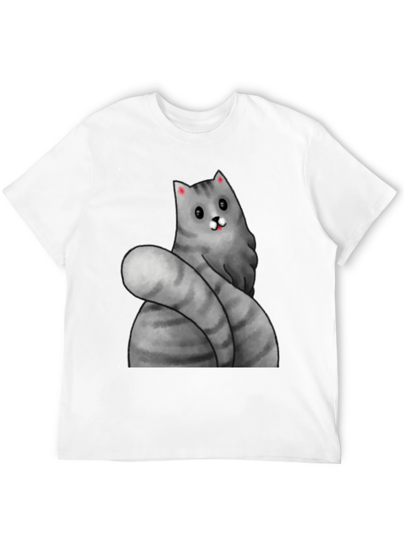 Funny Cat Graphic Tee - Black Cotton T-Shirt