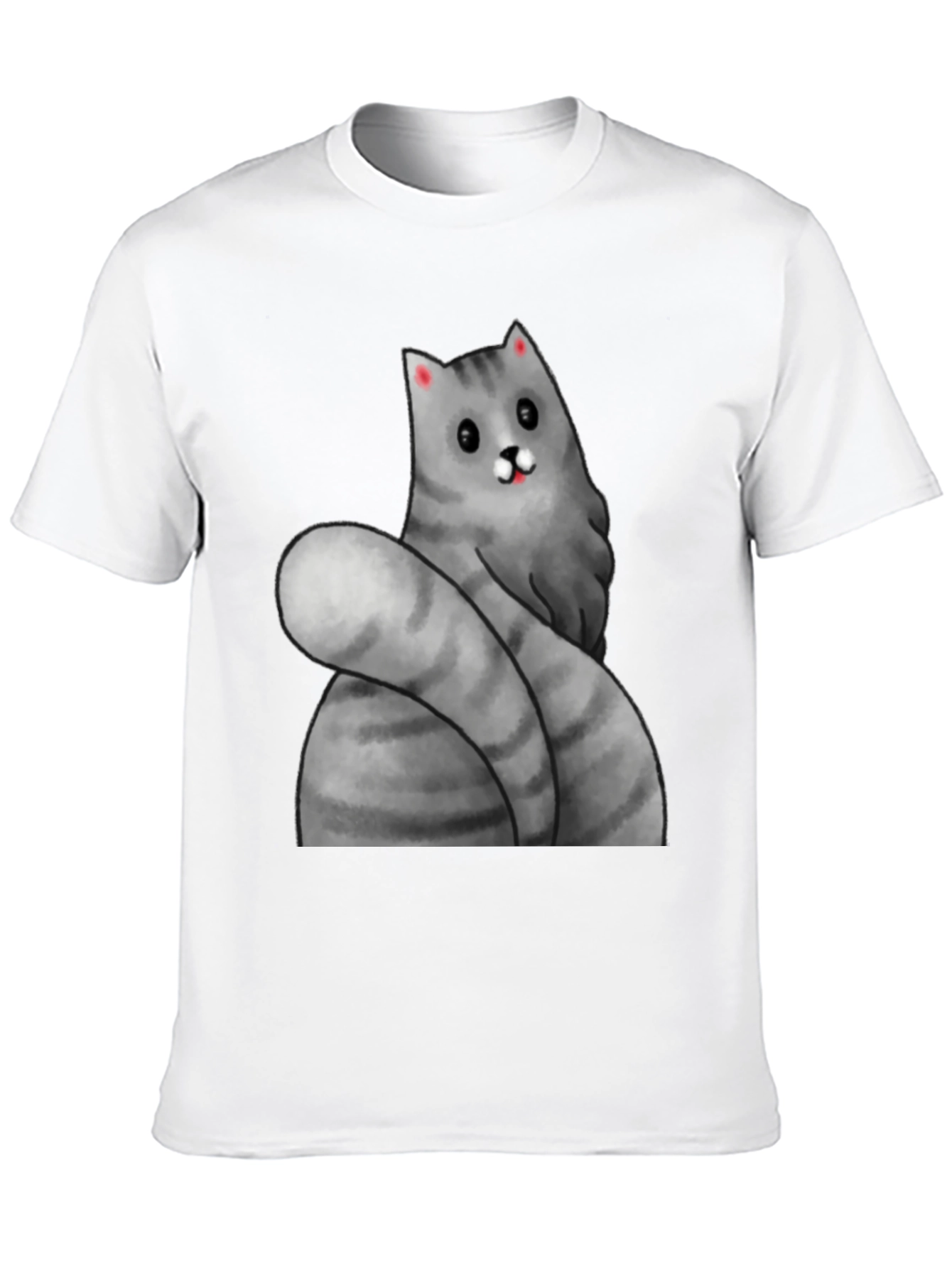 Funny Cat Graphic Tee - Black Cotton T-Shirt