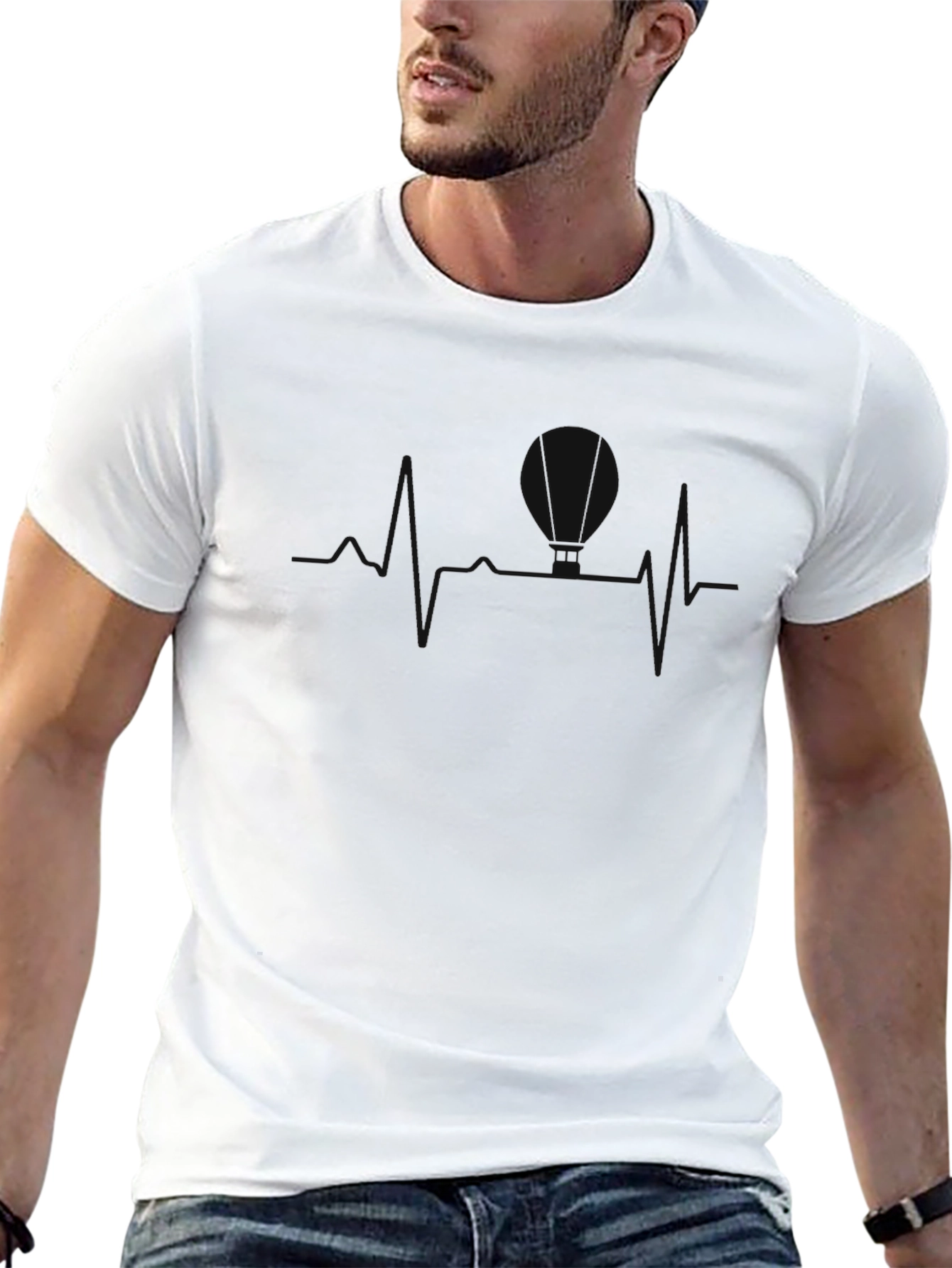 Mens Black Graphic Tee - Heartbeat Golf